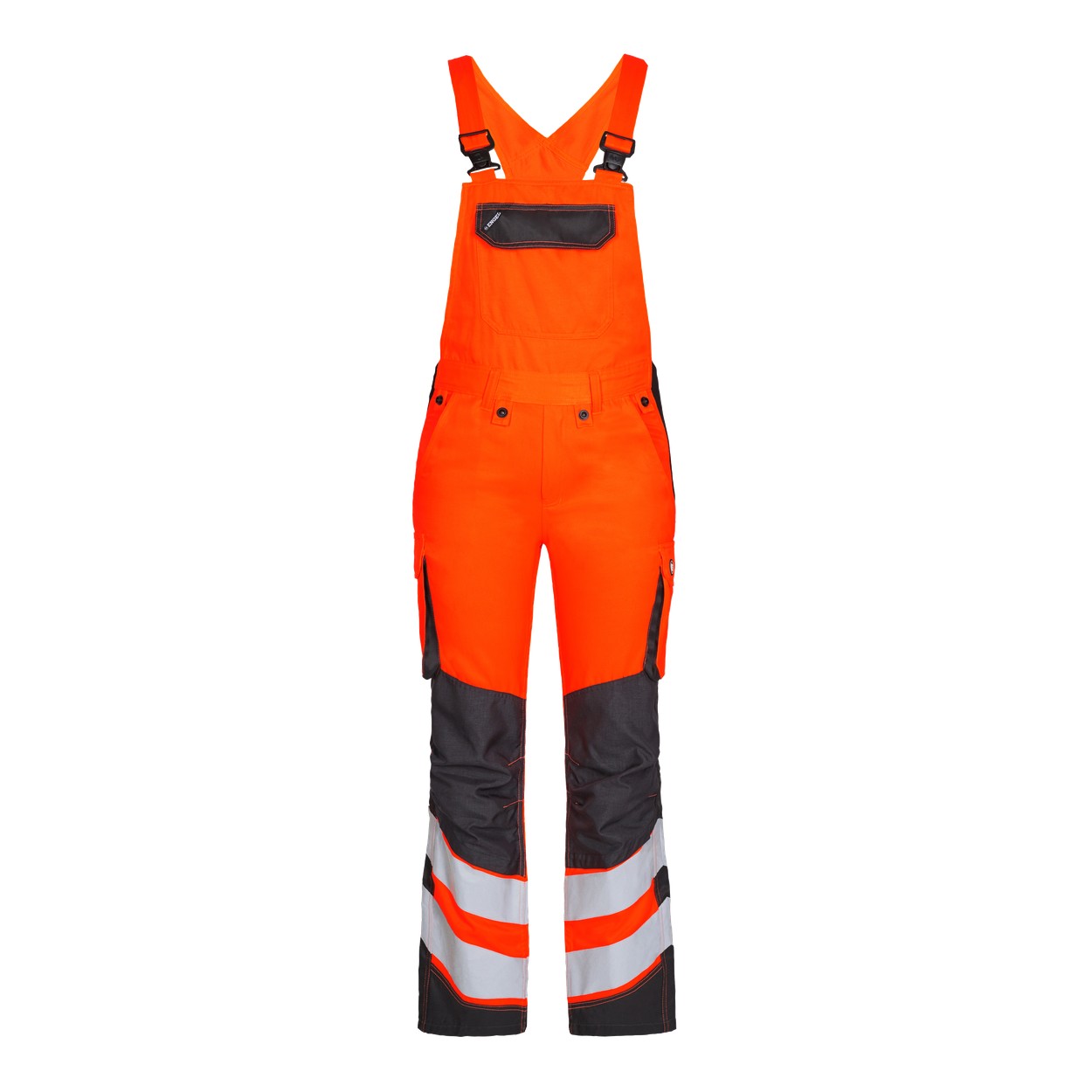 ENGEL Safety 3543-319 Light Damen Latzhose in Orange/Anthrazit Grau – Vorderansicht