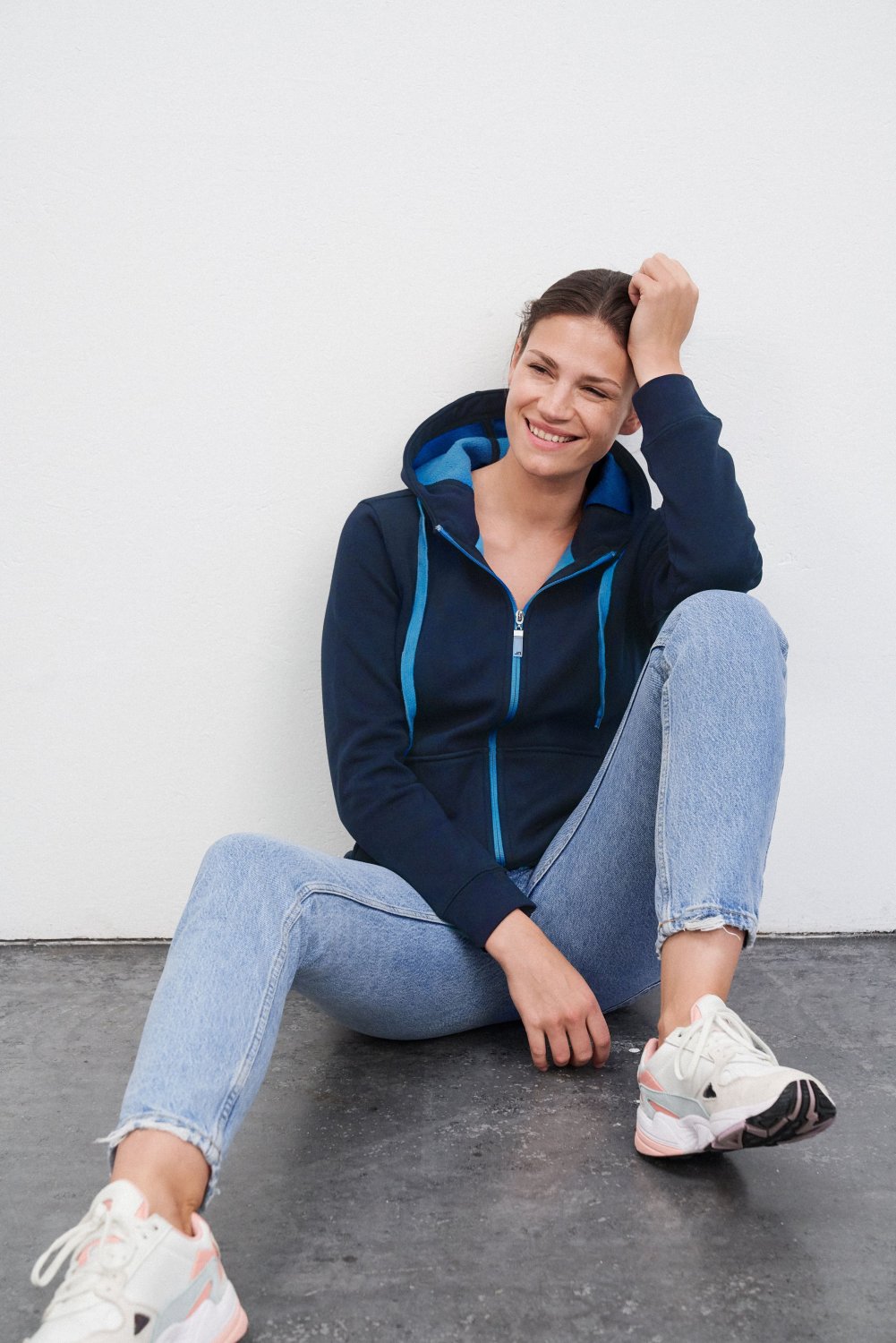 Daiber Ladies' Doubleface Jacket in Azur/Navy – Modellansicht