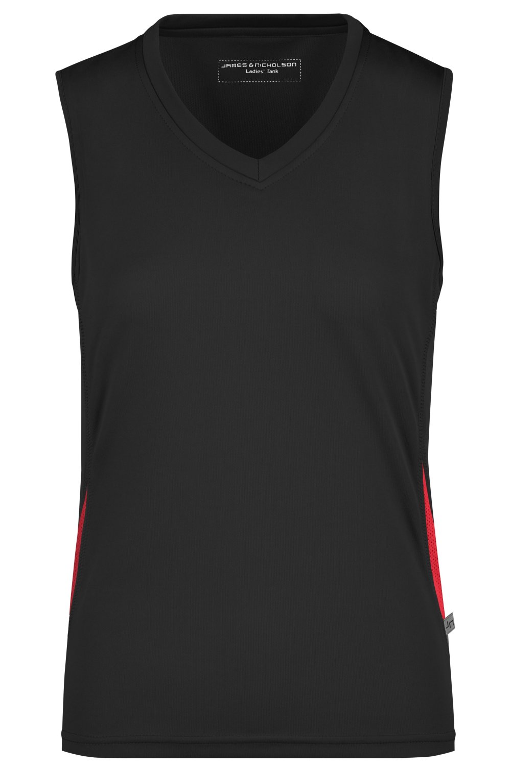 Daiber Ladies' Running Tank in Black/Red – Vorderansicht