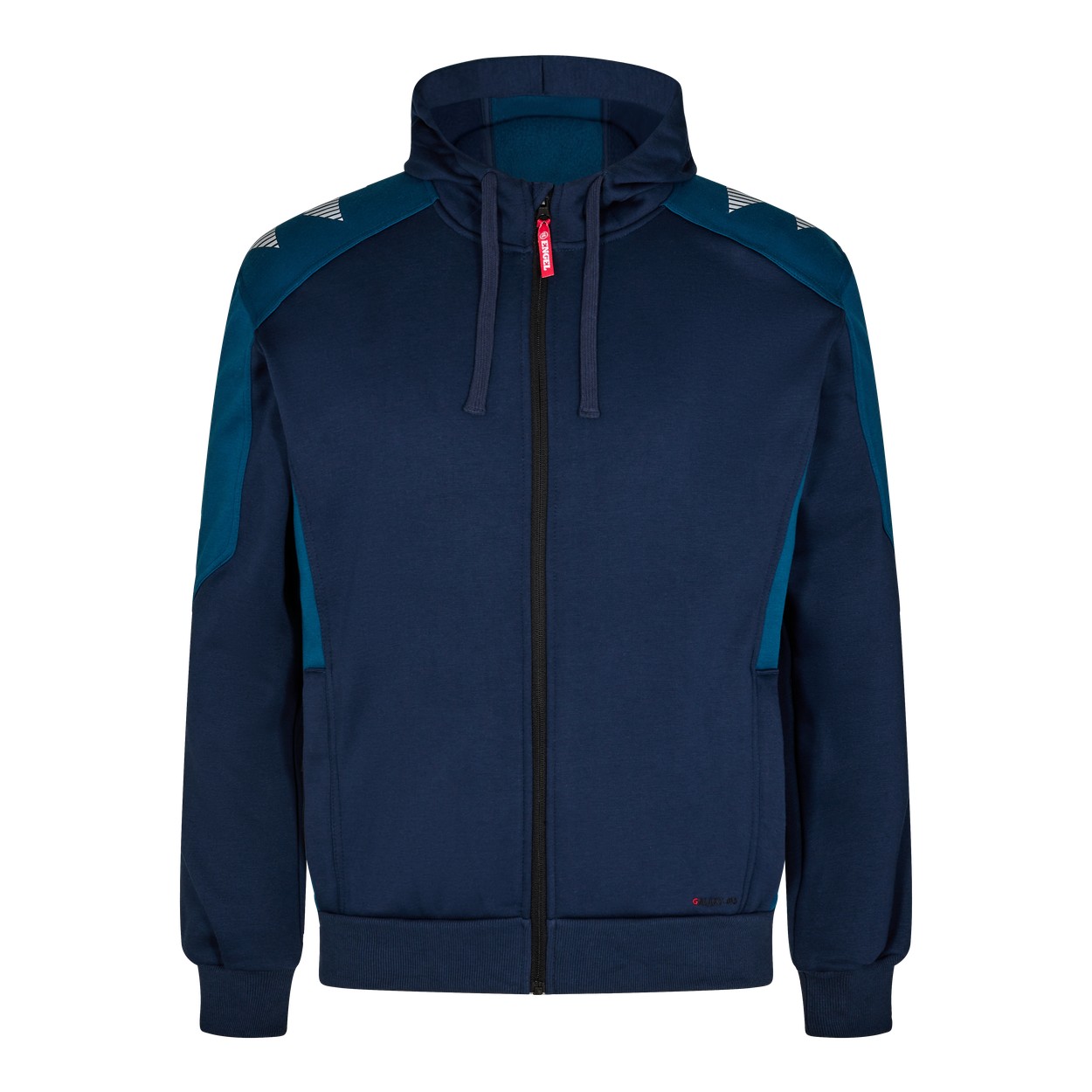 ENGEL Galaxy 8820-233 Sweatcardigan mit Kapuze in Blue Ink/Dark Petrol – Vorderansicht