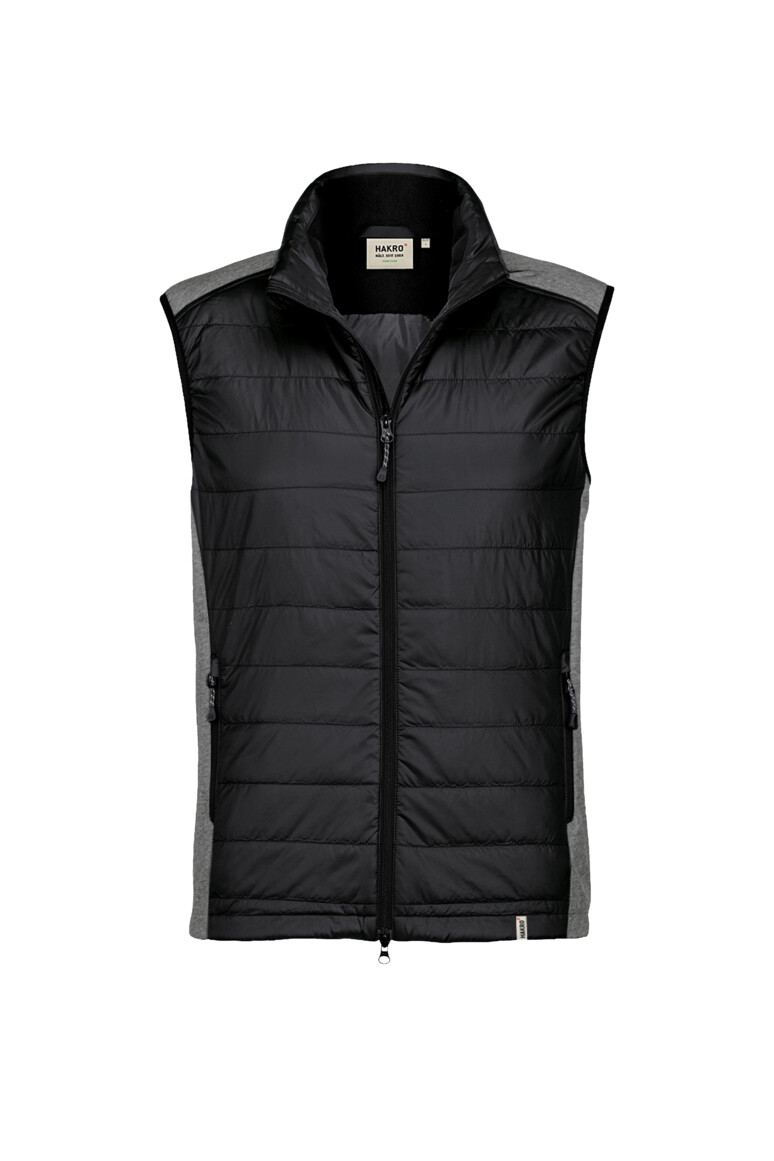 HAKRO 864 Hybridweste Contrast in Schwarz – Vorderansicht