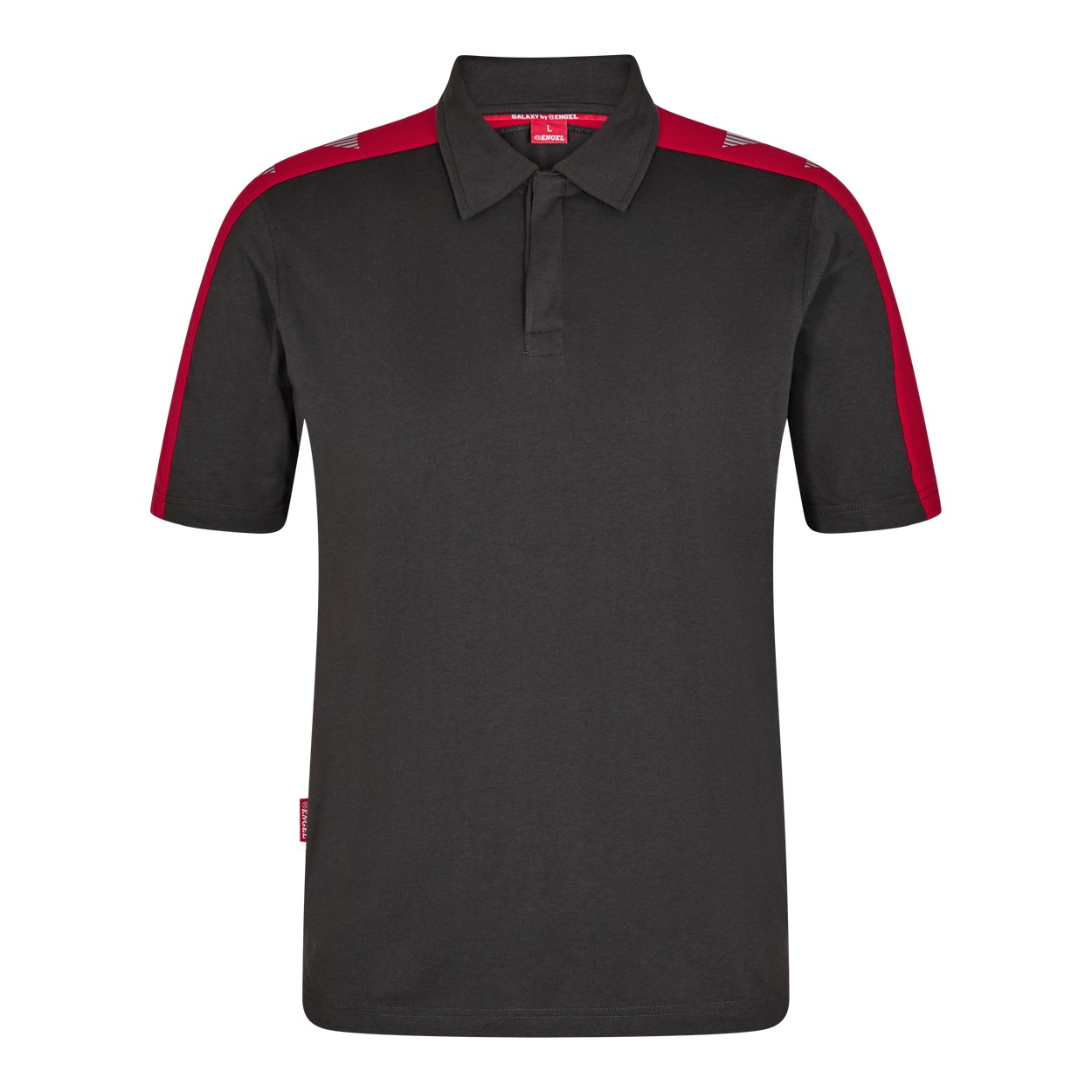 ENGEL Galaxy 9811-141 Poloshirt in Anthrazit Grau/Tomato Red – Vorderansicht