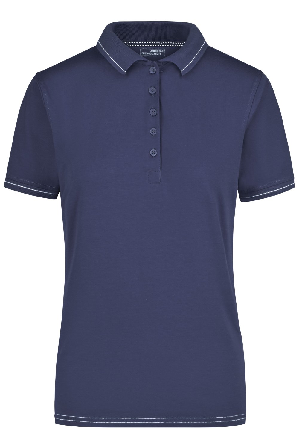 Daiber Ladies' Elastic Polo in Navy/White – Vorderansicht