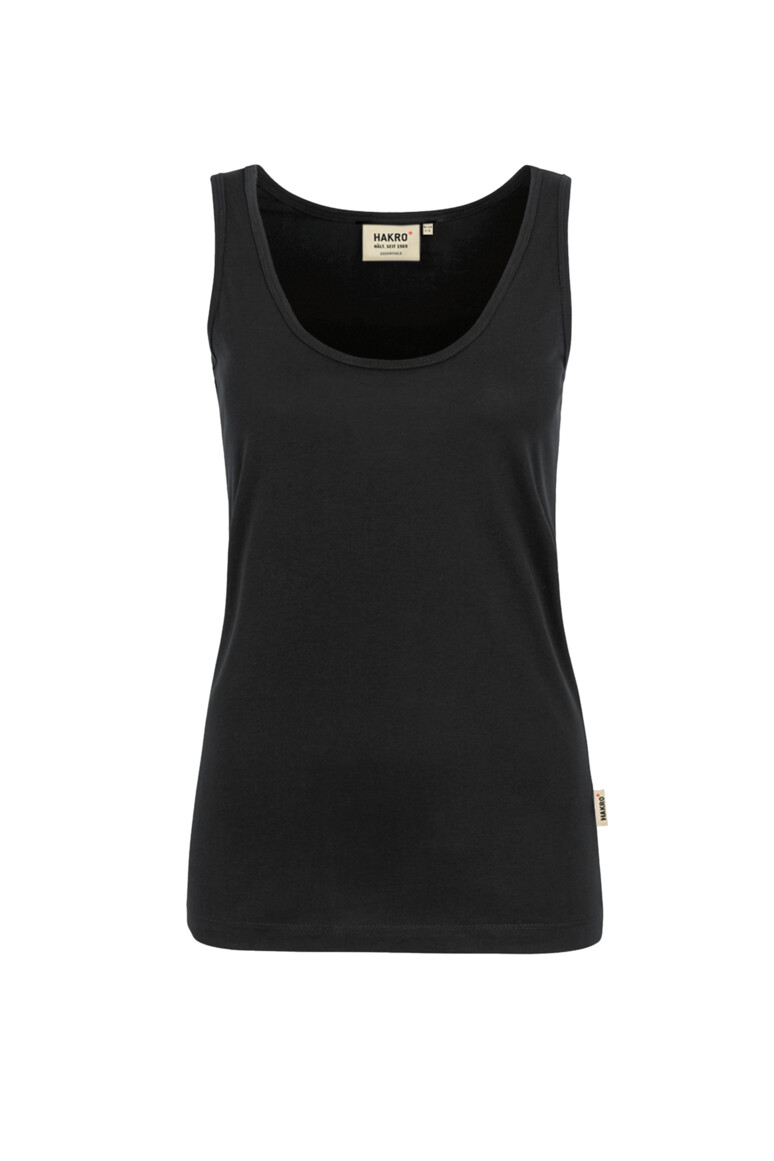 HAKRO 159 Damen Tank-Top Classic in Schwarz – Vorderansicht