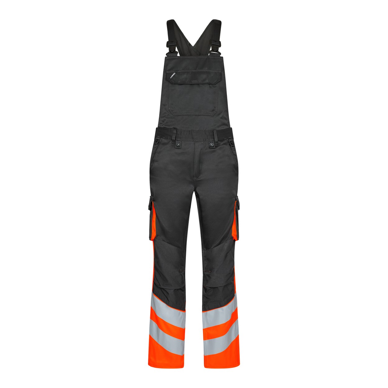 ENGEL Safety 3547-319 Light Latzhose in Anthrazit Grau/Orange – Vorderansicht