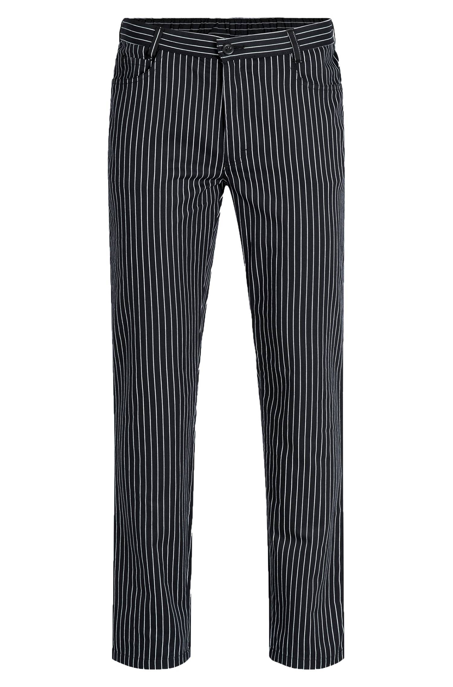 Greiff Herren-Hose RF Kitchen in S/W Gestreift – Vorderansicht