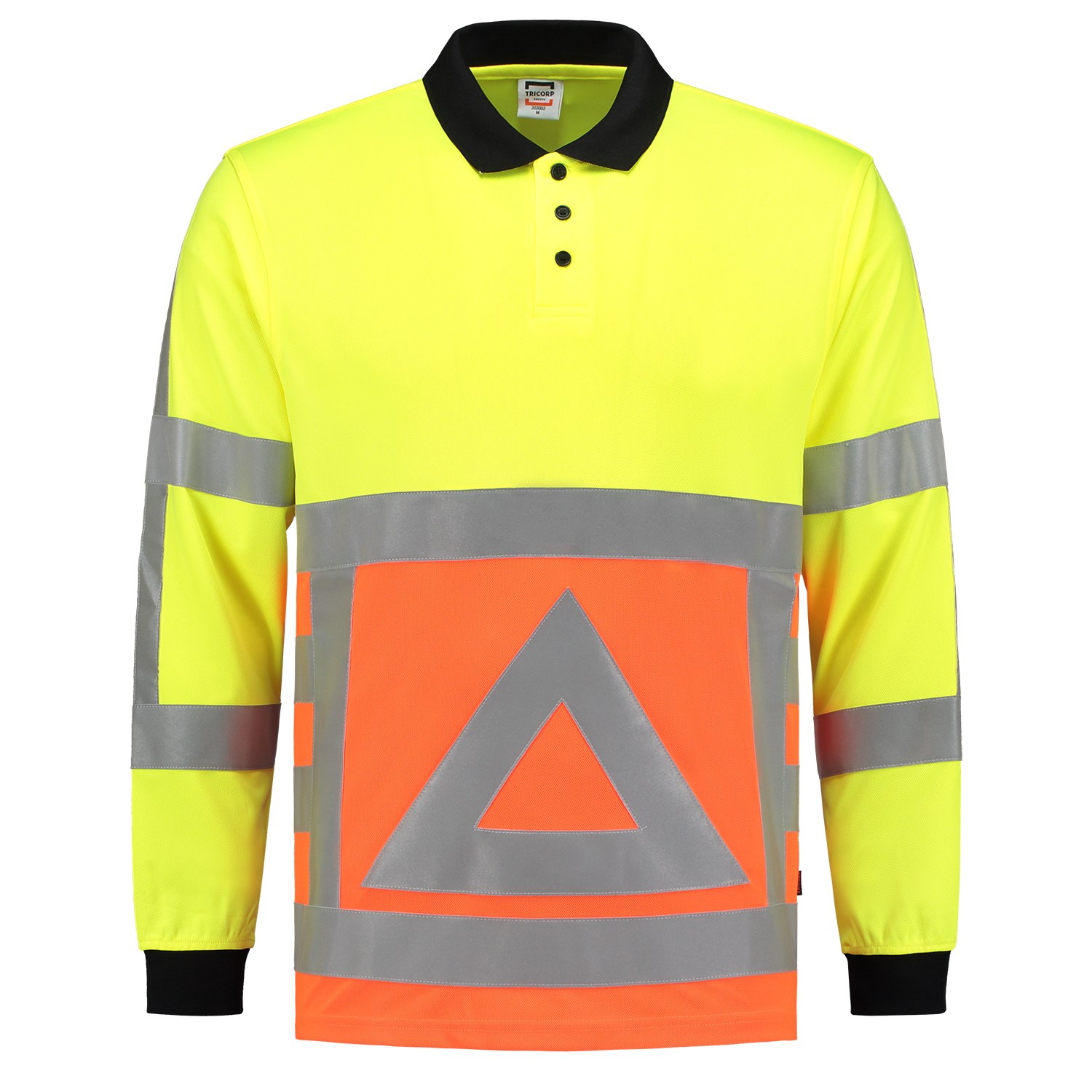 TRICORP Poloshirt Verkehrsregler Langarm in Orange-Yellow – Vorderansicht