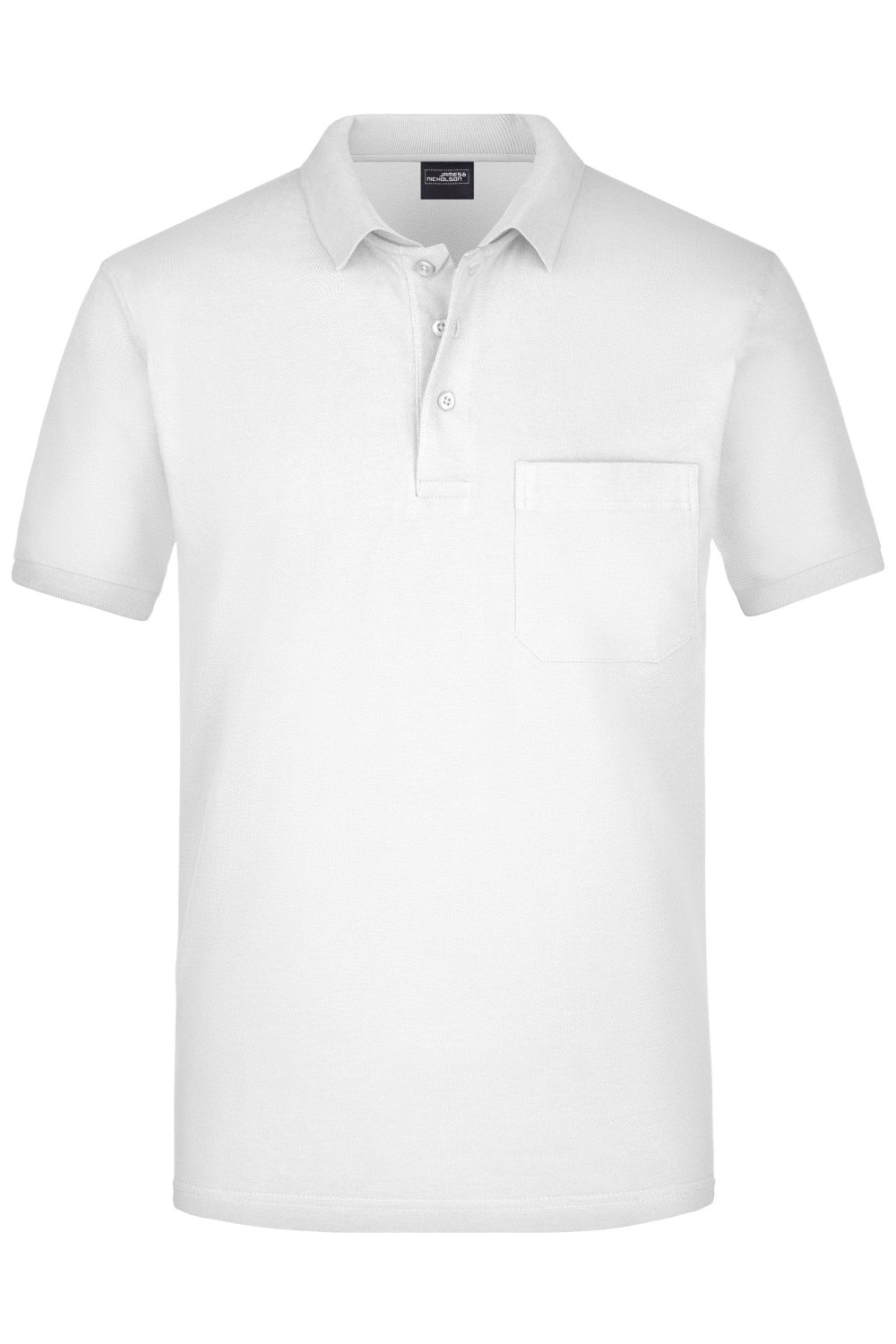 Daiber Men's Polo Pocket in White – Vorderansicht