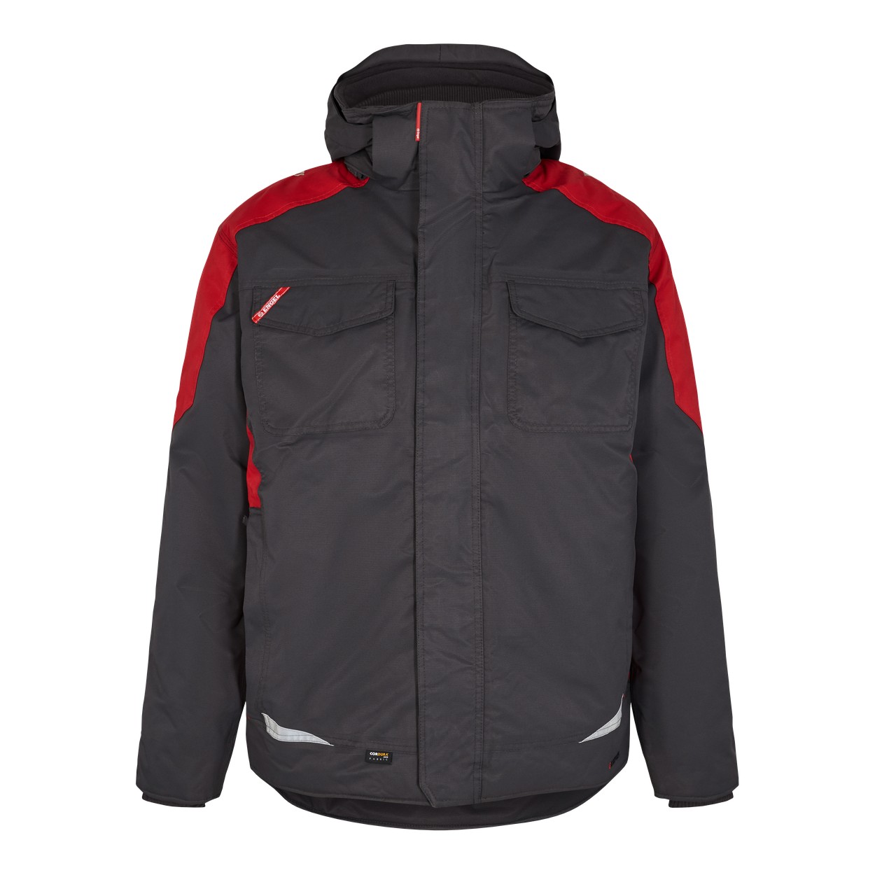 ENGEL Galaxy 1410-354 Winterjacke in Anthrazit Grau/Tomato Red – Vorderansicht