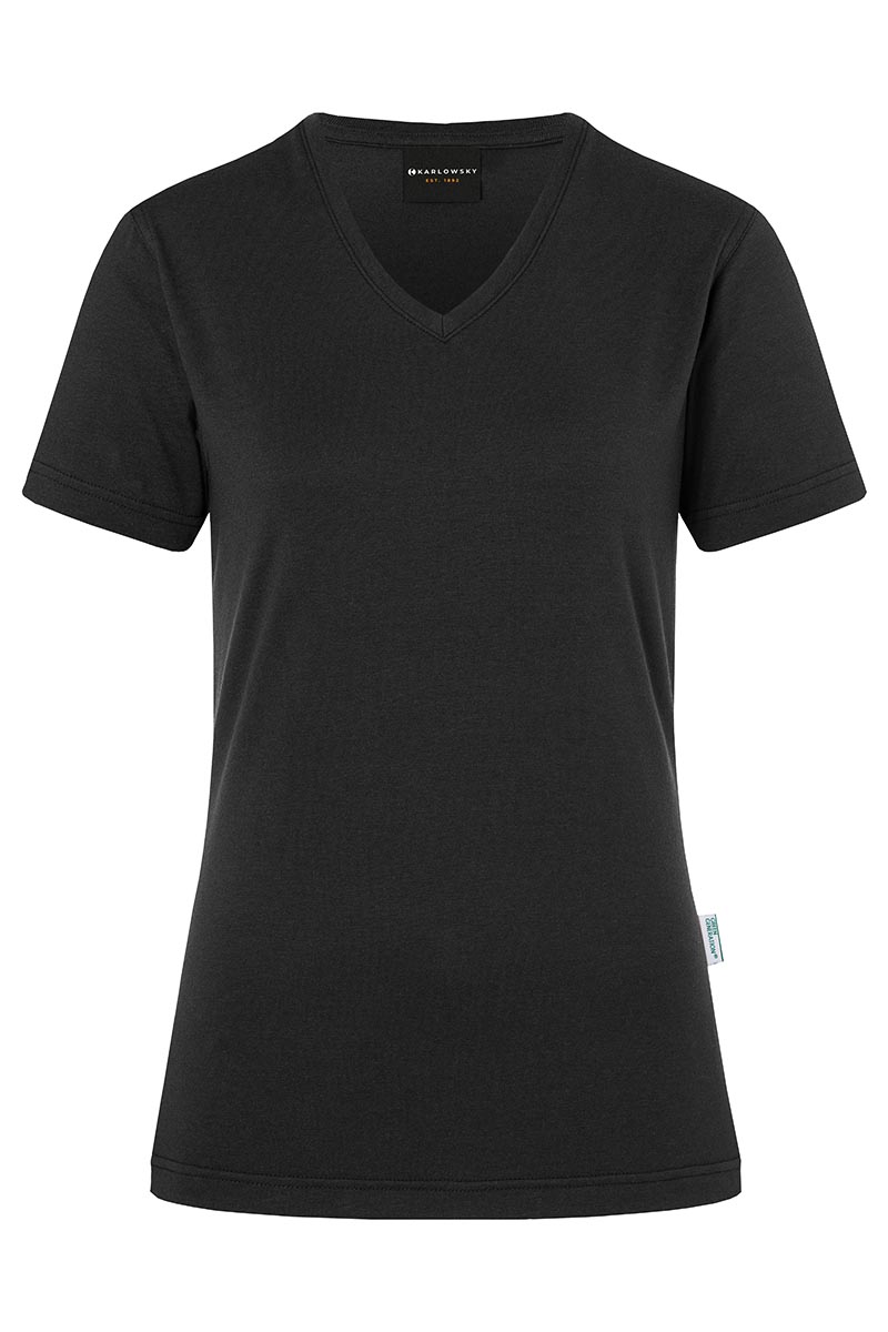 Karlowsky Damen Workwear T-Shirt Casual-Flair in Schwarz – Vorderansicht