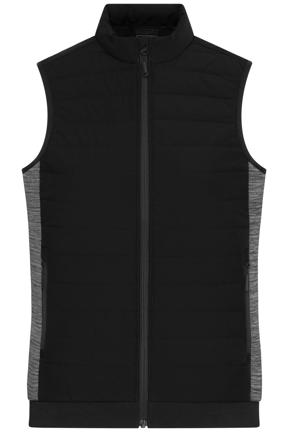 Daiber Ladies' Padded Hybrid Vest in Black/Carbon-Melange – Vorderansicht