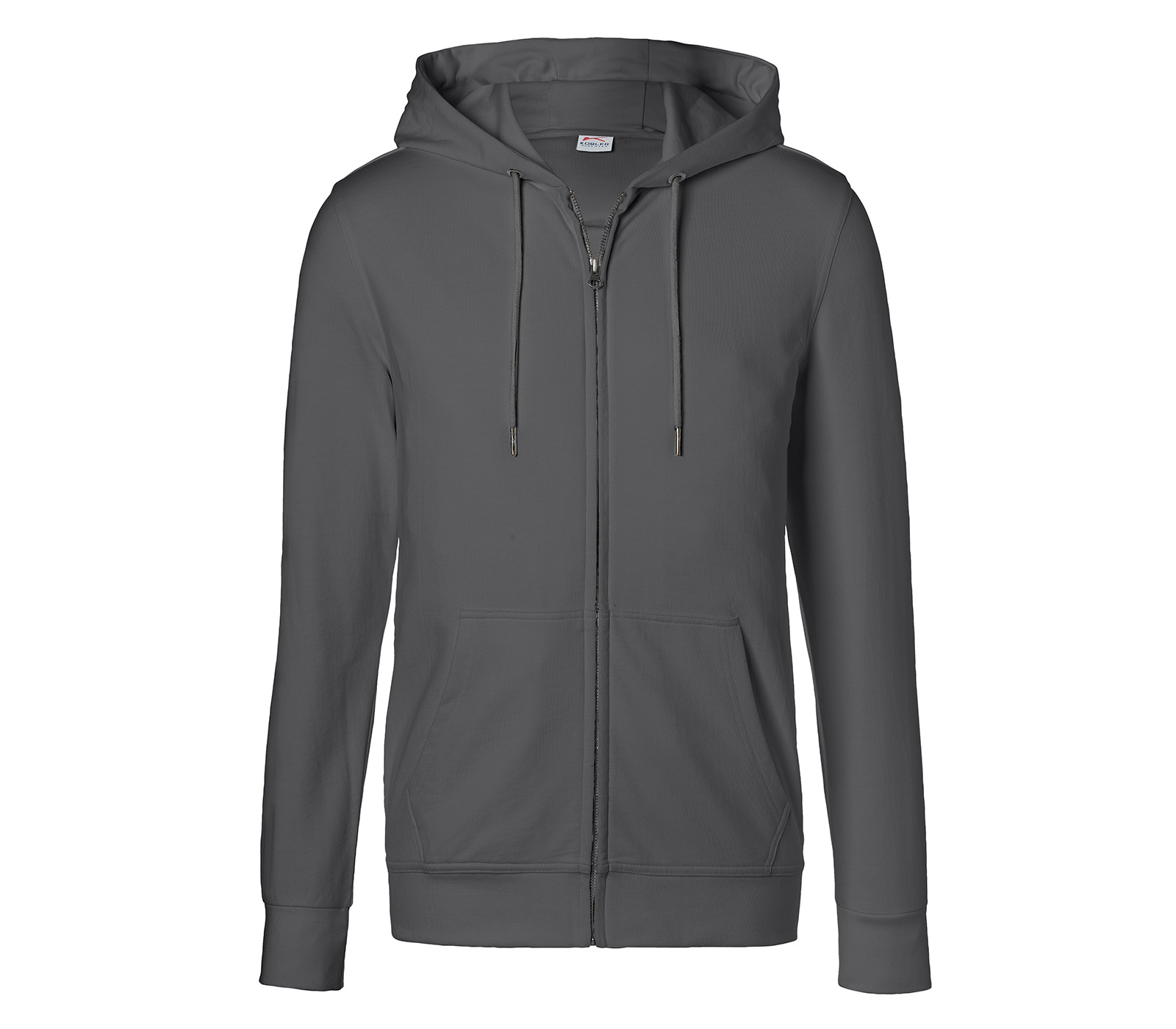 KÜBLER SHIRTS Kapuzen-Sweatjacke in Anthrazit – Vorderansicht