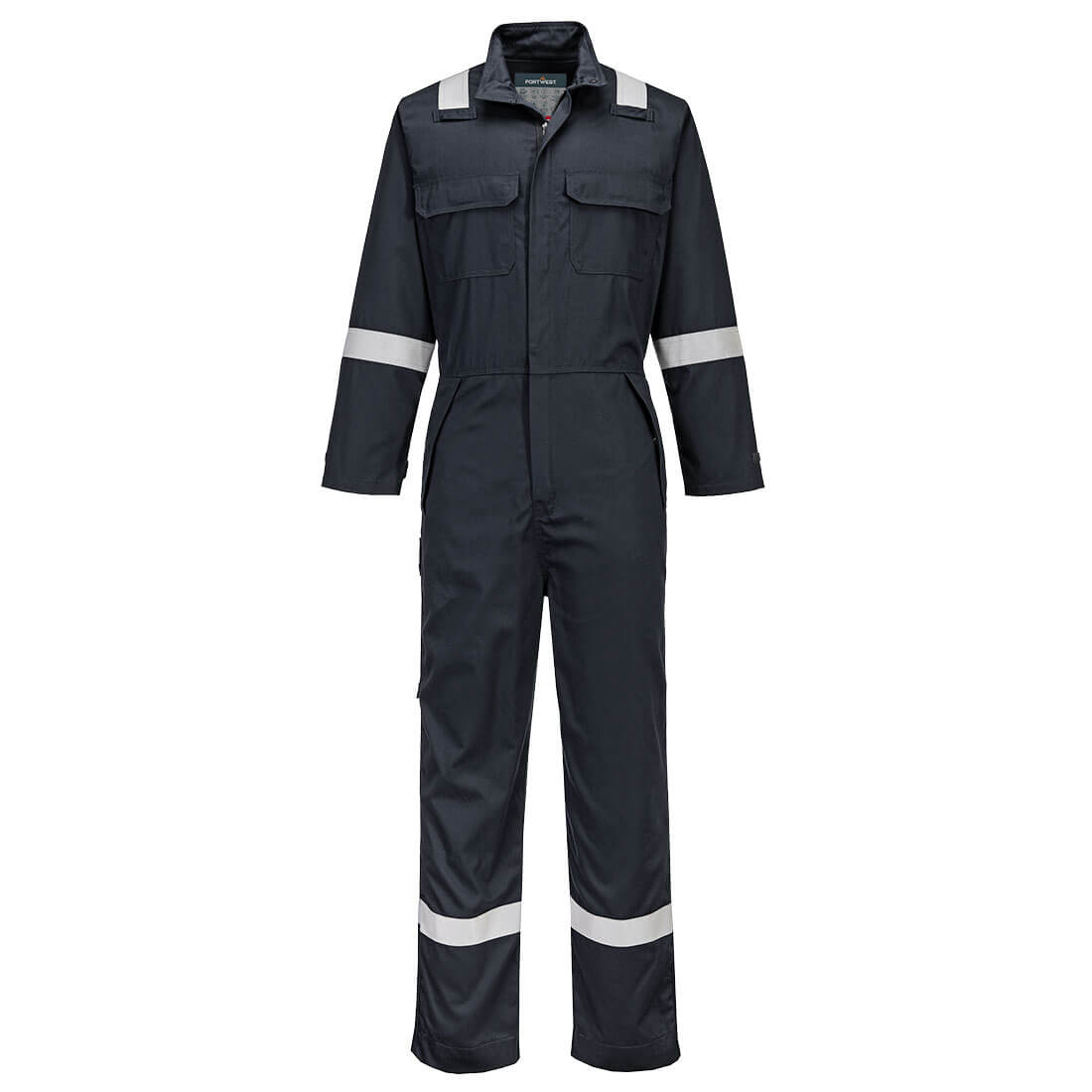 Portwest Bizflame Work+ FR Coverall in Schwarz – Vorderansicht