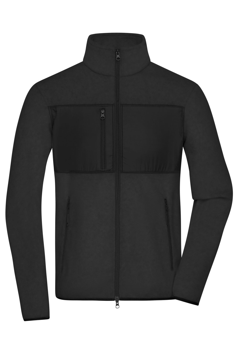 Daiber Men's Fleece Jacket GRS in Black/Black – Vorderansicht