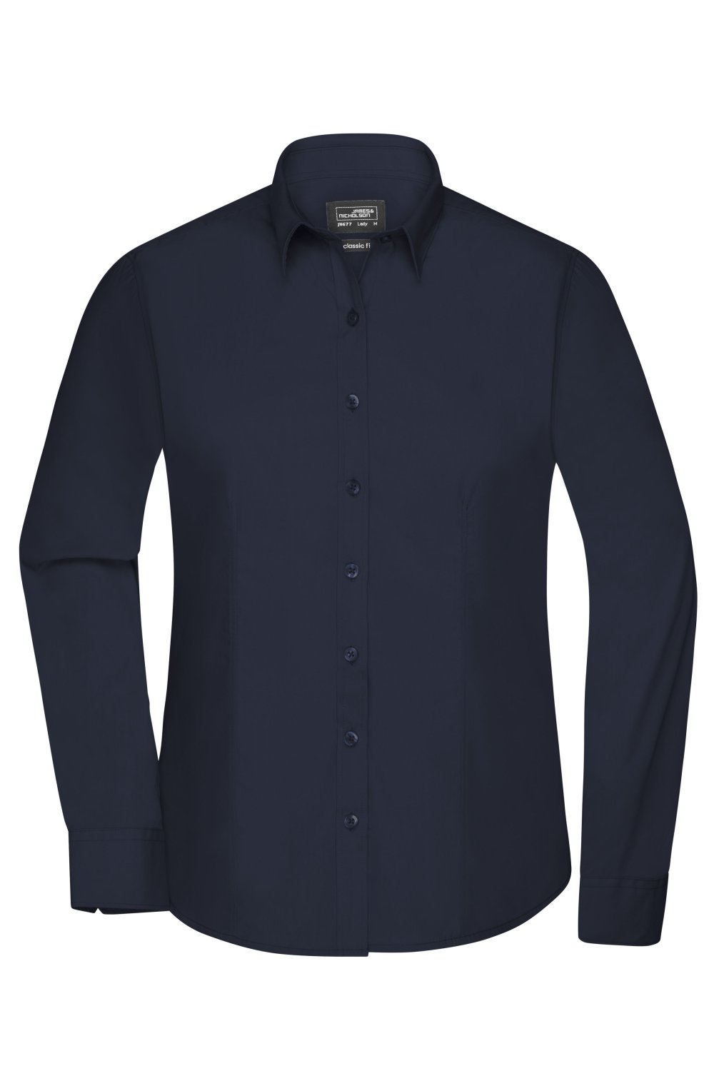 Daiber Ladies' Shirt Long-Sleeved Poplin in Navy – Vorderansicht