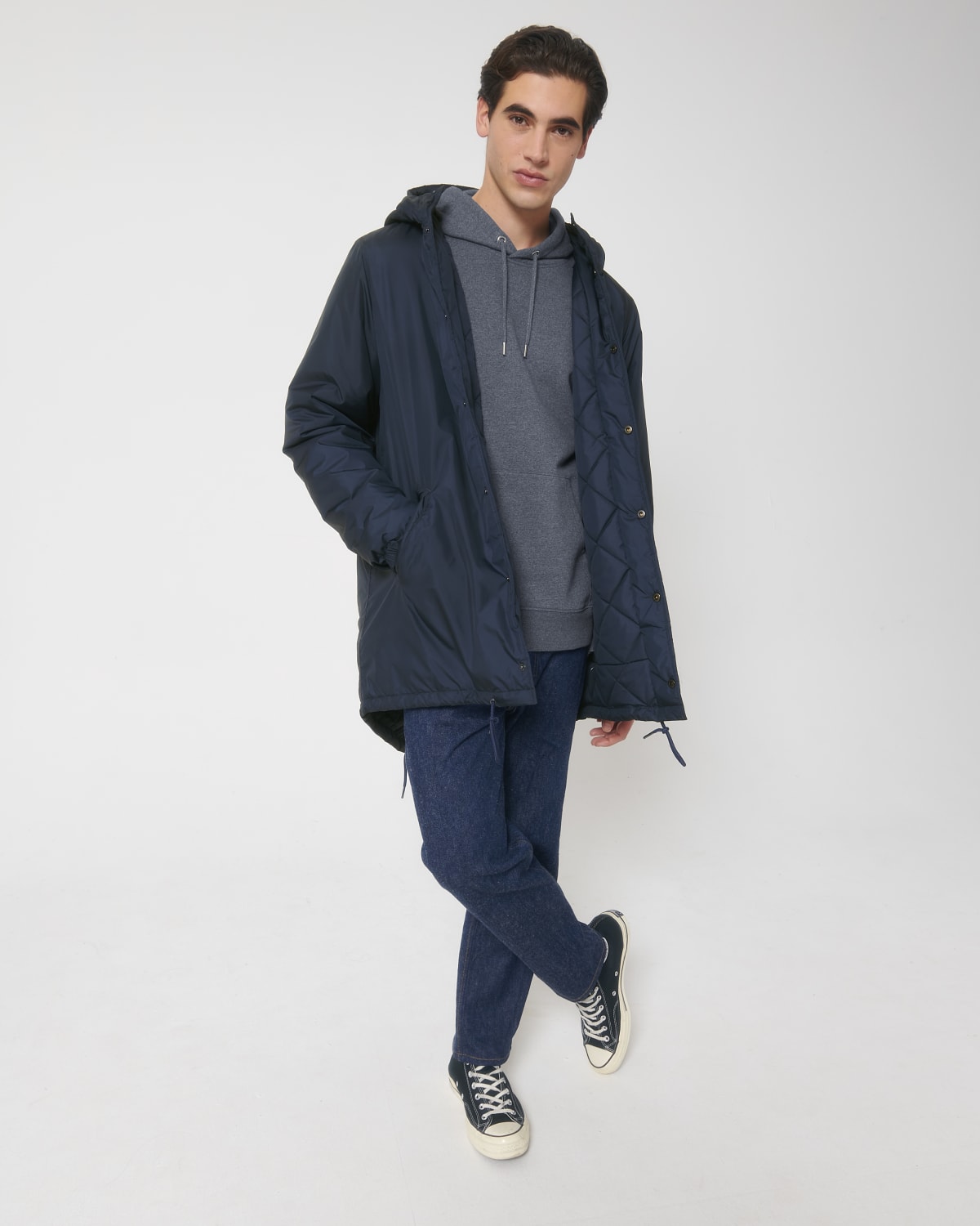Stanley Stella Padded Parker in French Navy – Modellansicht