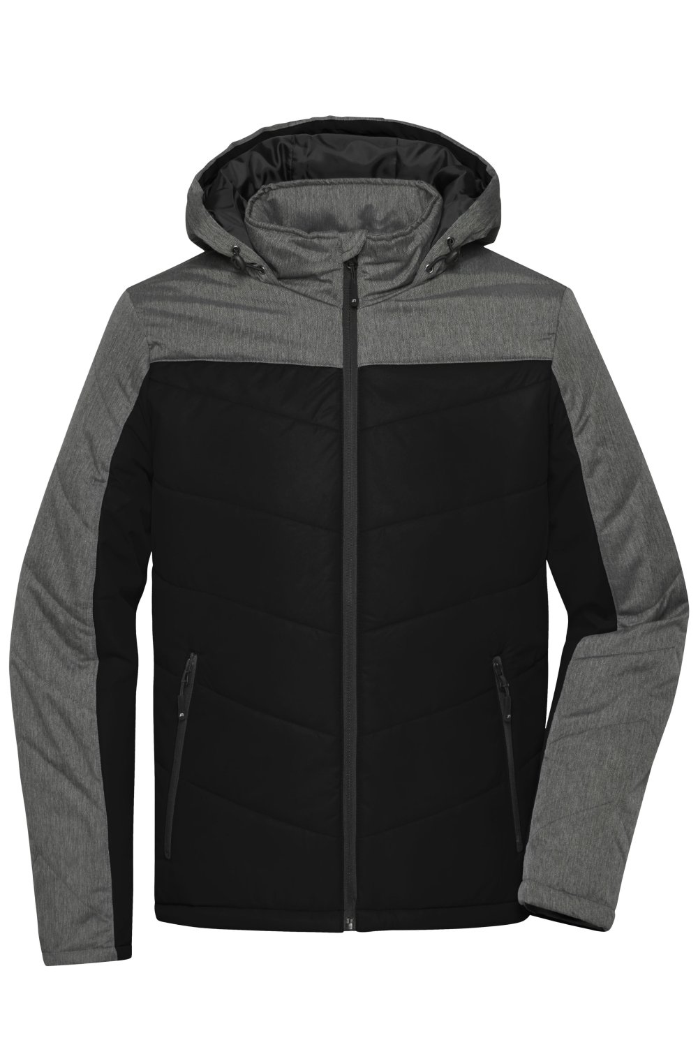 Daiber Men's Winter Jacket in Black/Anthracite-Melange – Vorderansicht