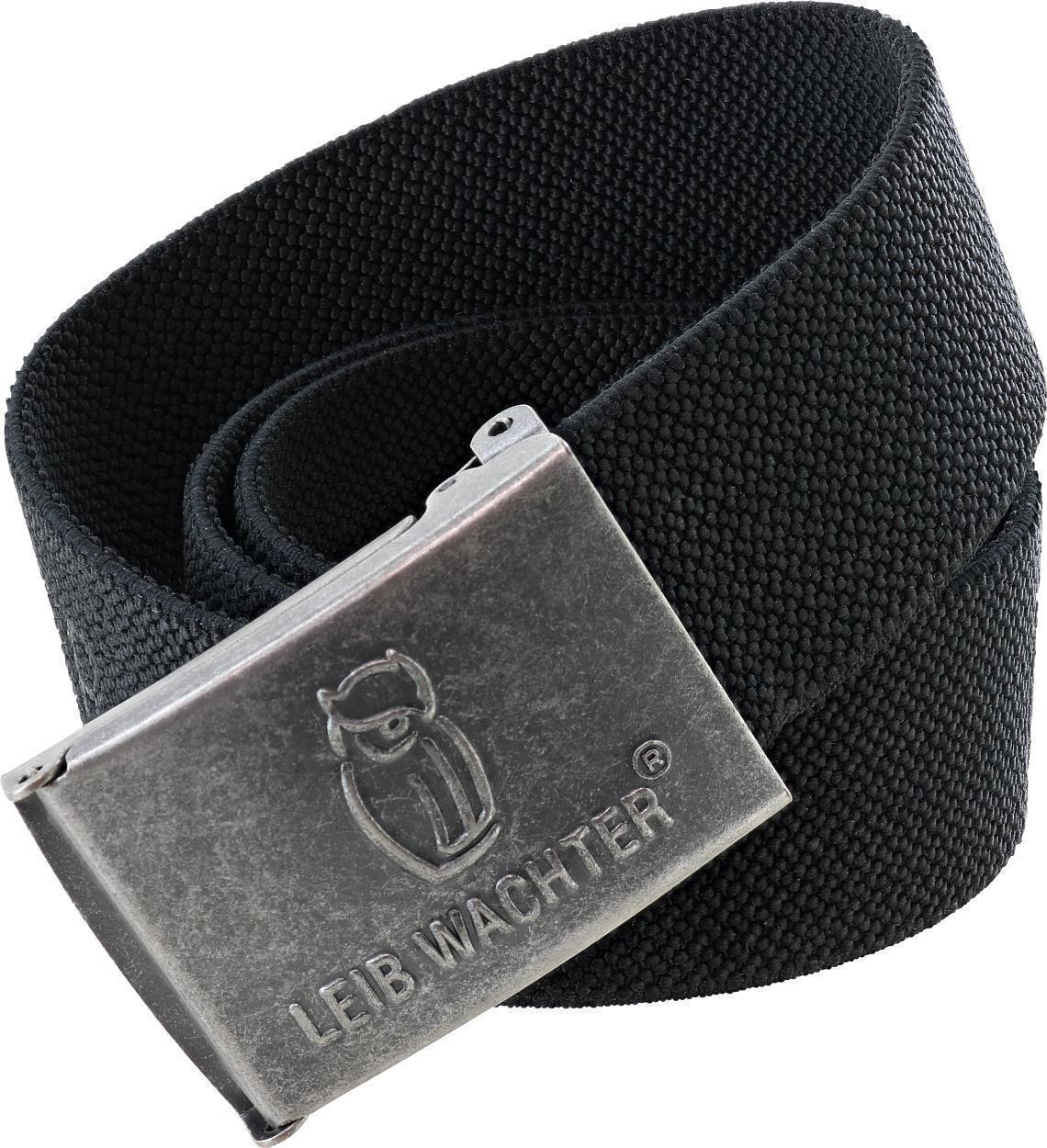 Leibwächter Stretchbandgürtel FLEXG70 mit Metallschnalle in Schwarz – Vorderansicht