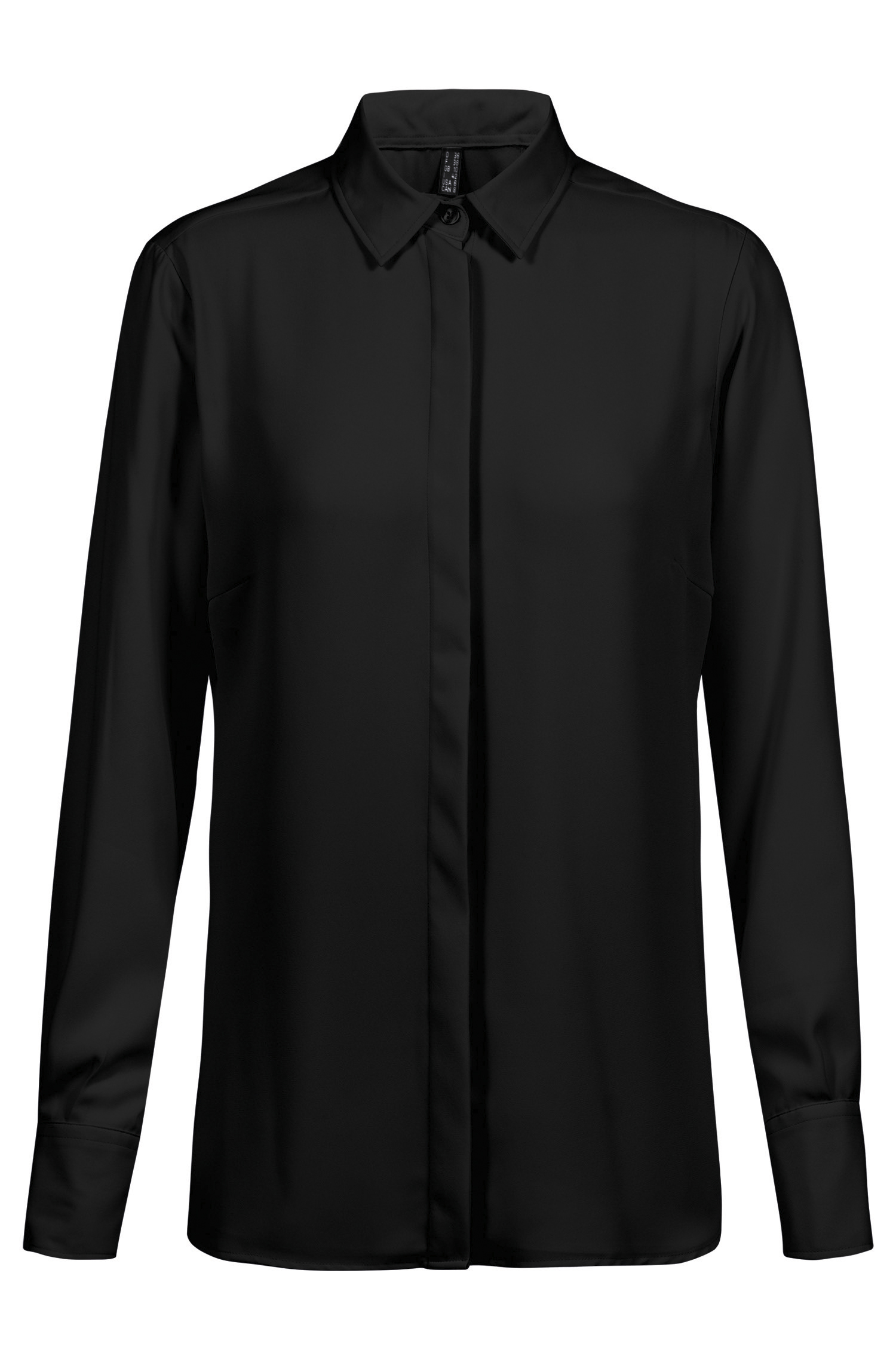 Greiff Chiffon-Bluse 1/1 RF in Schwarz – Vorderansicht