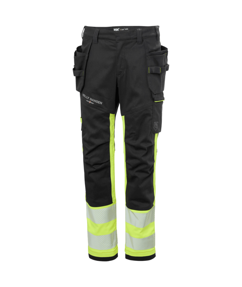 Helly Hansen Workwear W FYRE CONS PANT CL 1 in Gelb/Anthrazit – Vorderansicht