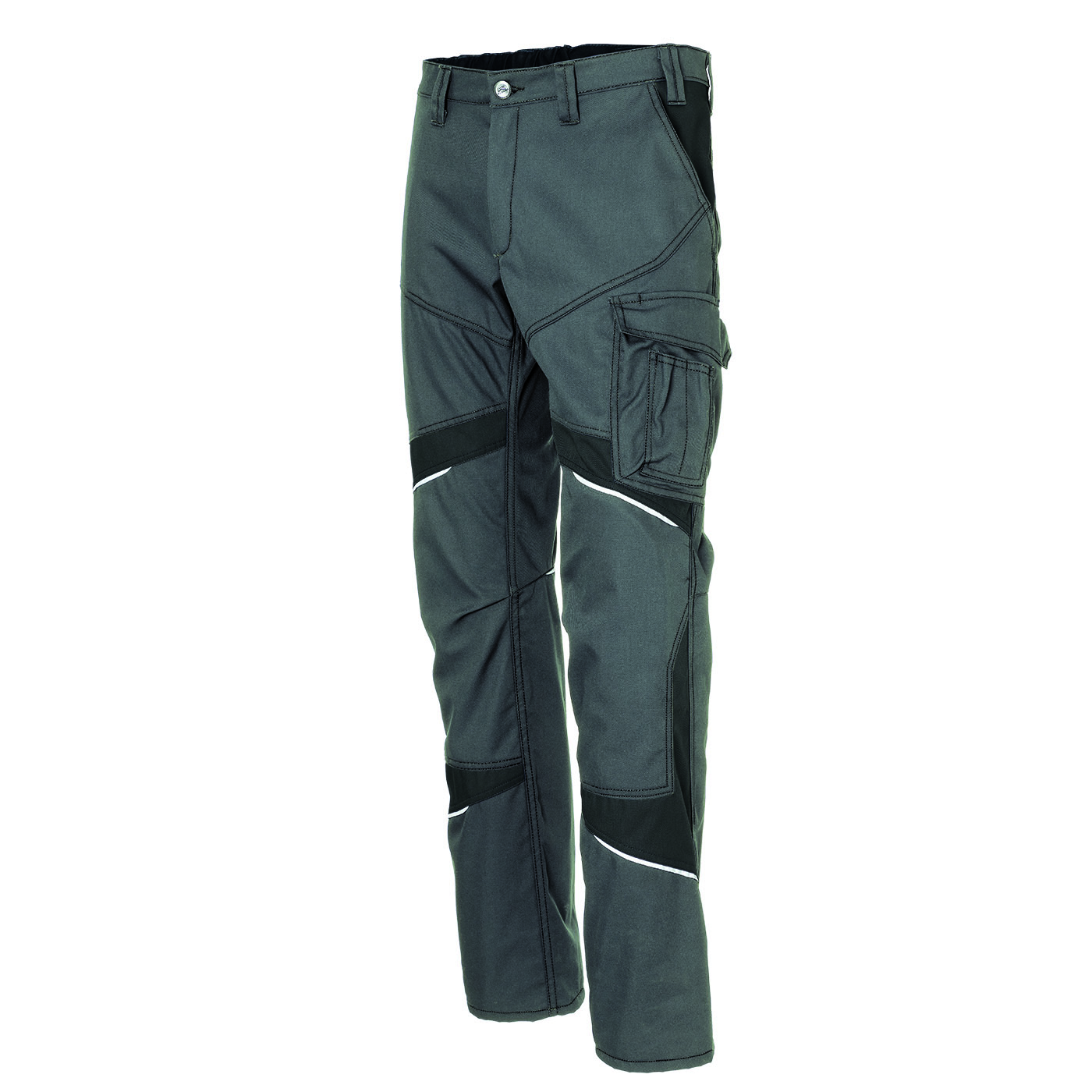 KÜBLER ACTIVIQ cotton+ Damenhose in Anthrazit/Schwarz – Vorderansicht