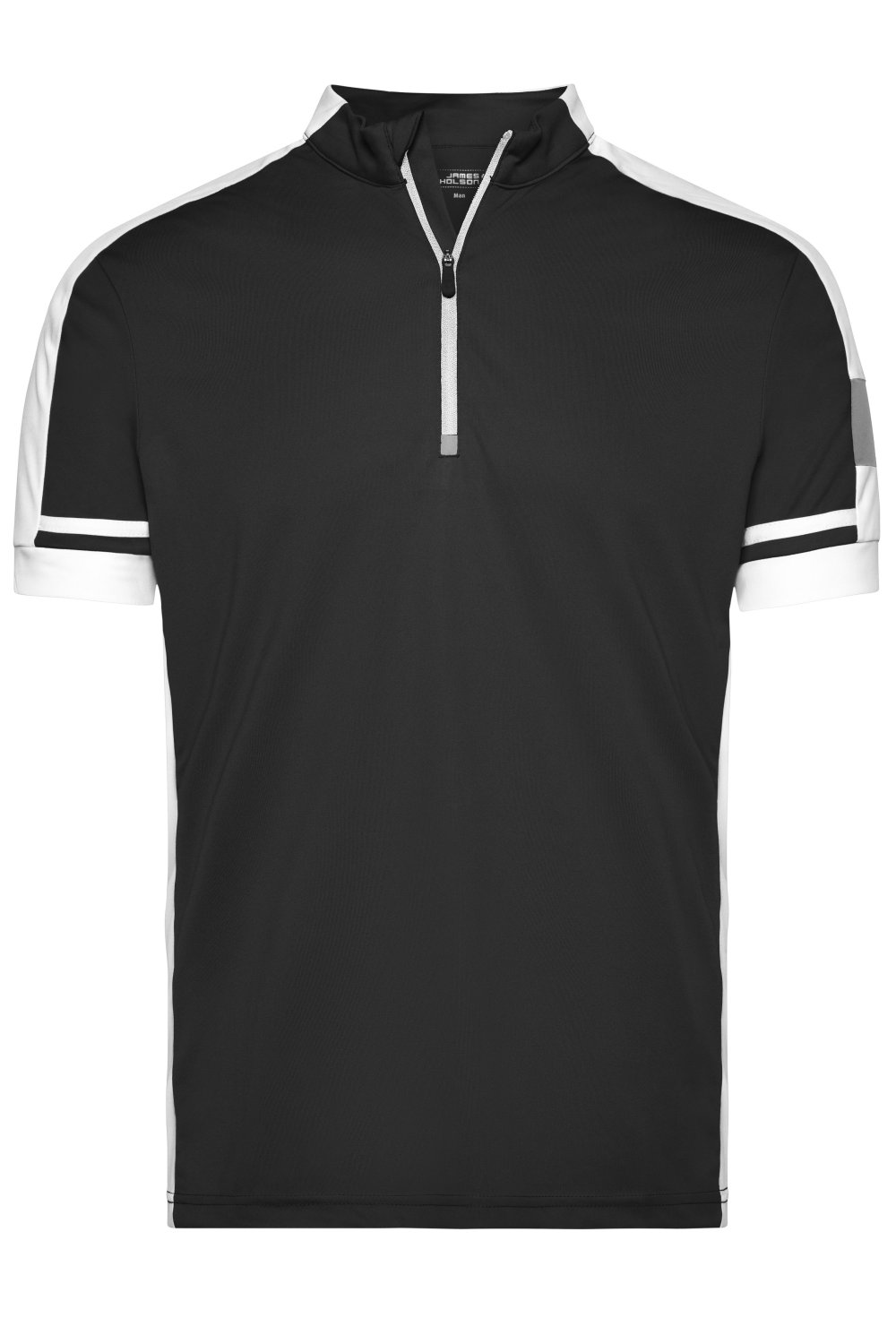 Daiber Men's Bike-T Half-Zip in Black – Vorderansicht
