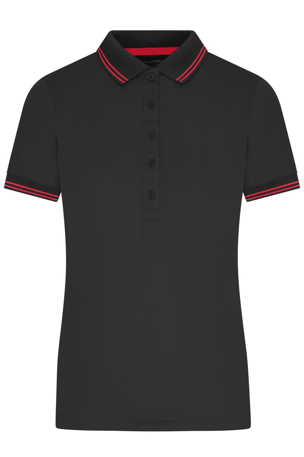 Daiber Ladies' Functional Polo in Black/Red – Vorderansicht