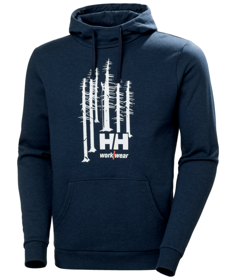 Helly Hansen Workwear LOGO HOODIE in Marine Meliert – Vorderansicht