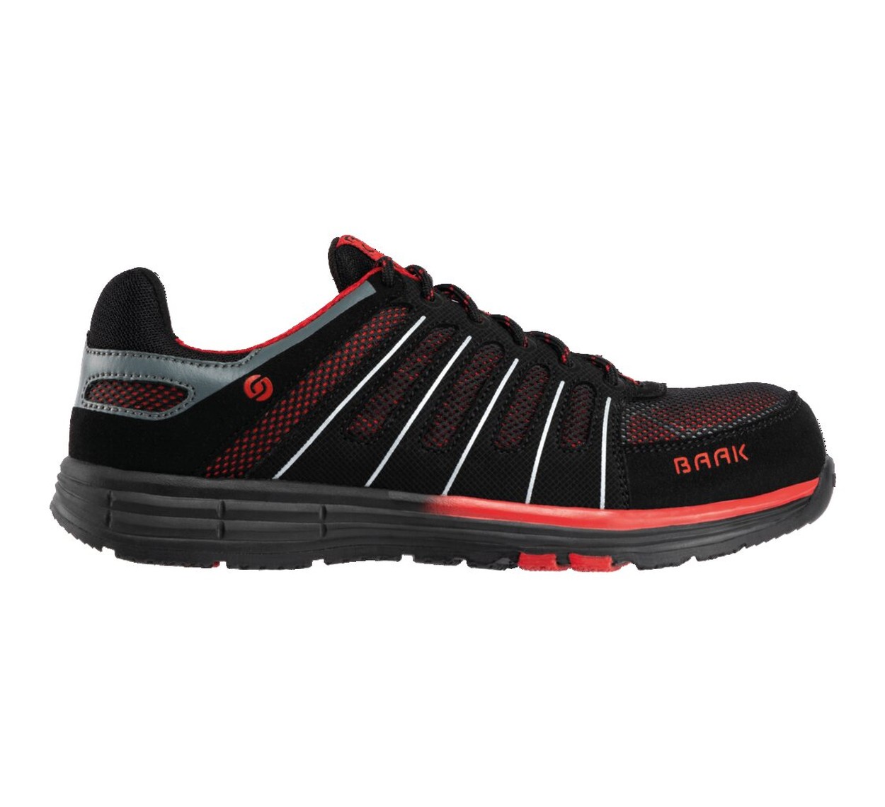 BAAK Halbschuh S1P SRC ESD RED in Schwarz – Vorderansicht