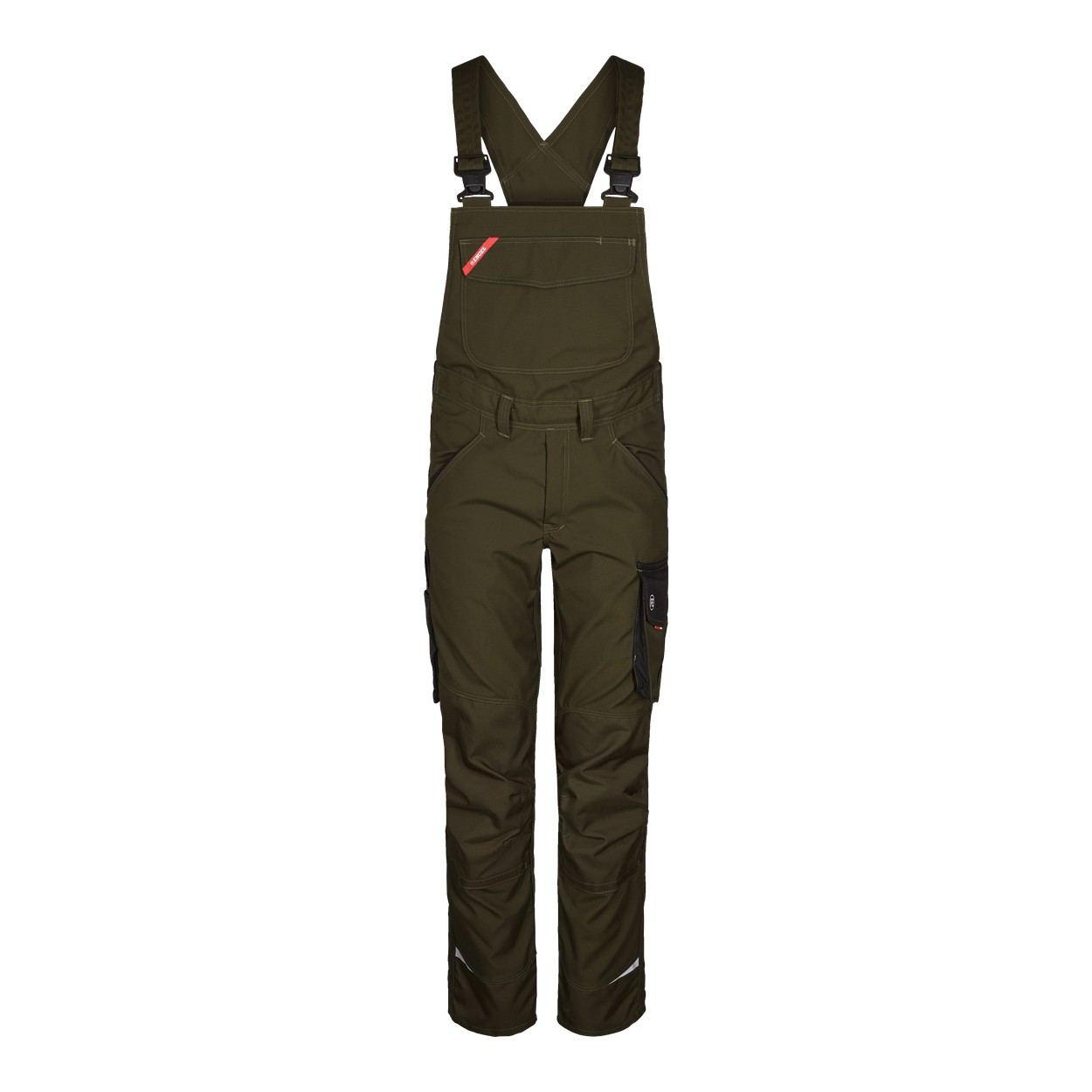 ENGEL Galaxy 3815-254 Damen Latzhose in Forest Green/Schwarz – Vorderansicht