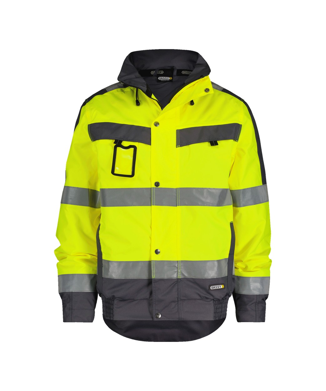 DASSY® Lima in Neongelb/Zementgrau – Vorderansicht