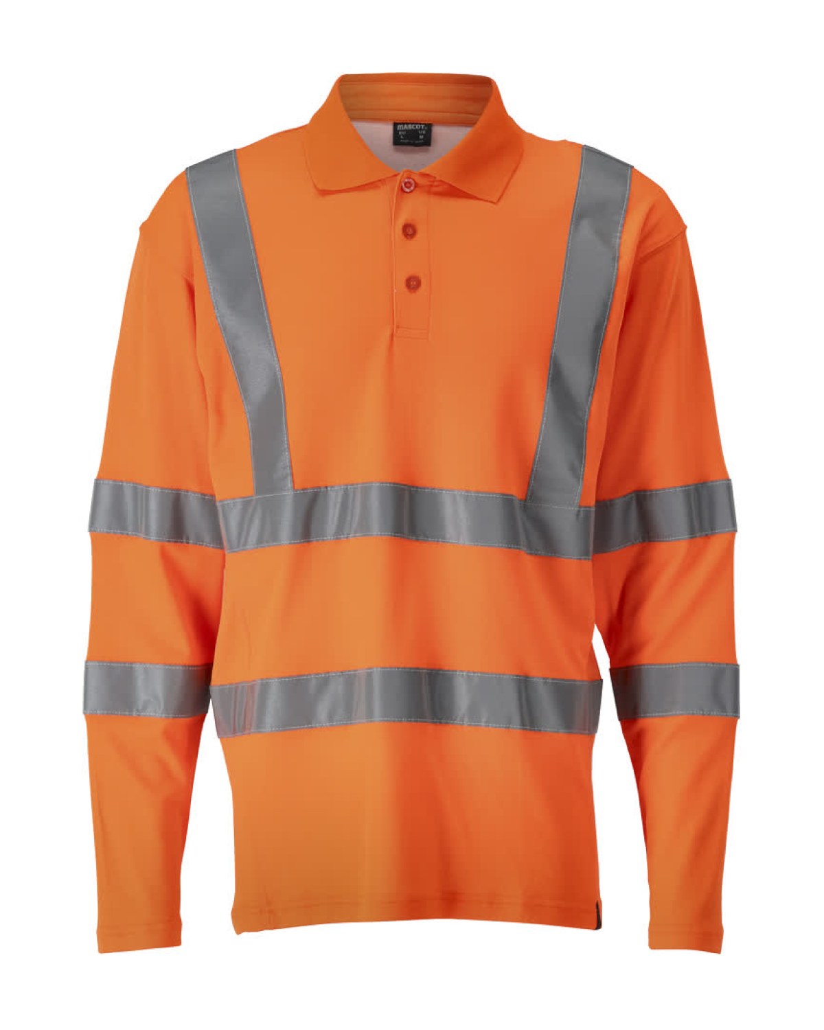 MASCOT Safe Classic Polo-Shirt, Langarm in Hi-Vis Orange – Vorderansicht