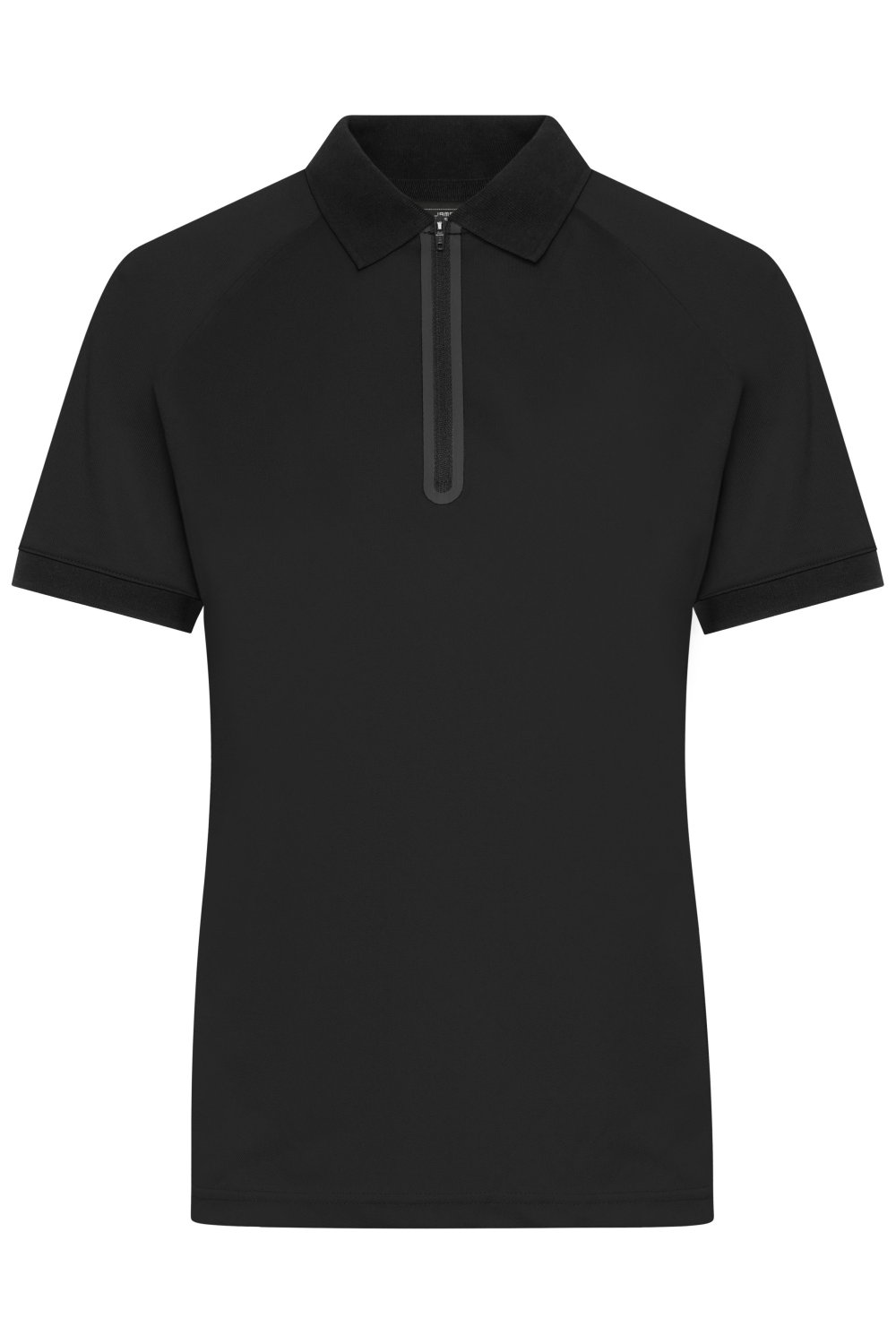 Daiber Ladies' Zip-Polo in Black/Black – Vorderansicht