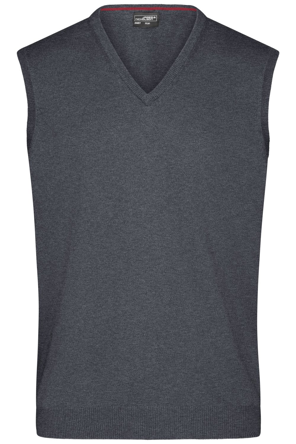 Daiber Men's V-Neck Pullunder in Anthracite-Melange – Vorderansicht