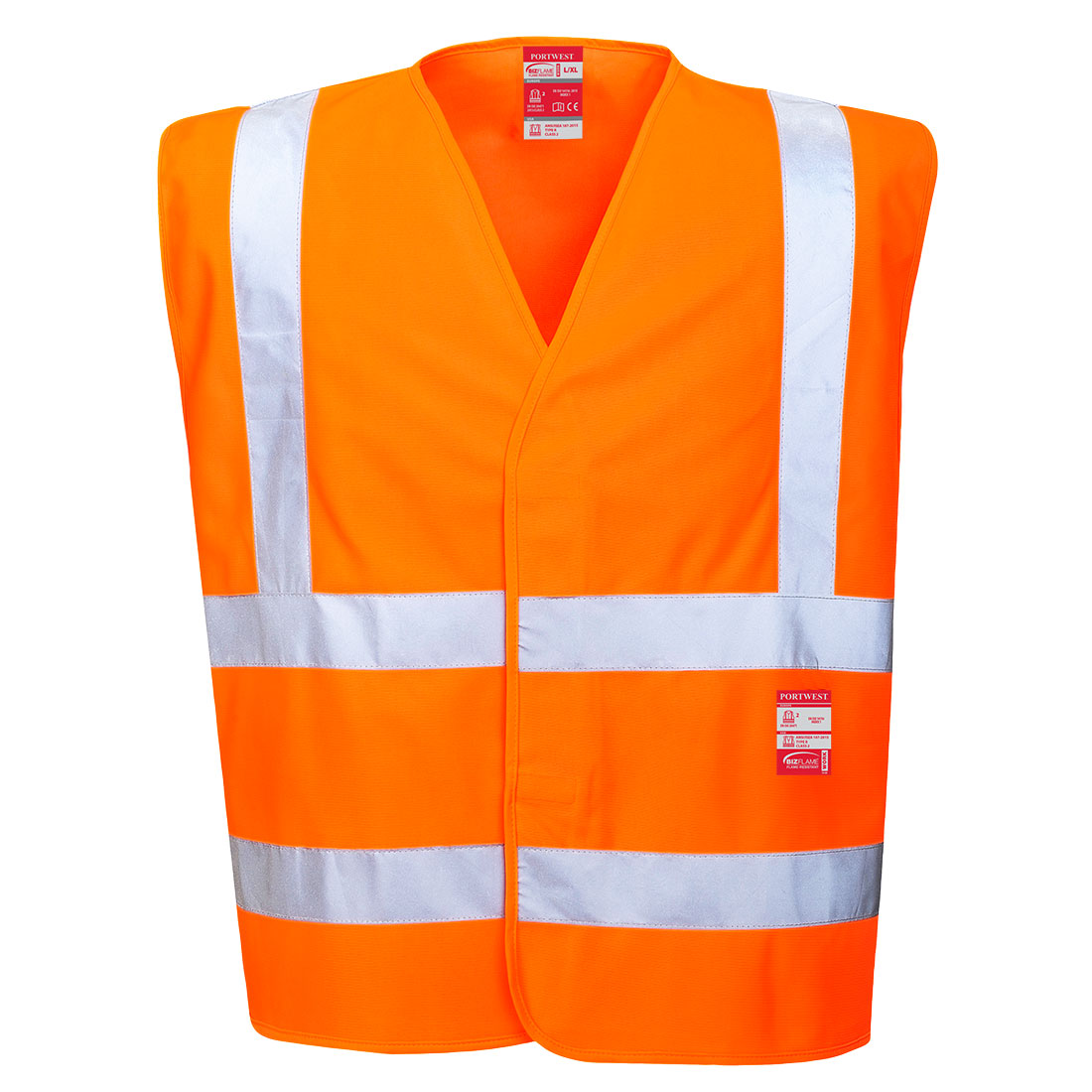 Portwest Bizflame Hi-Vis FR Vest in Orange – Vorderansicht