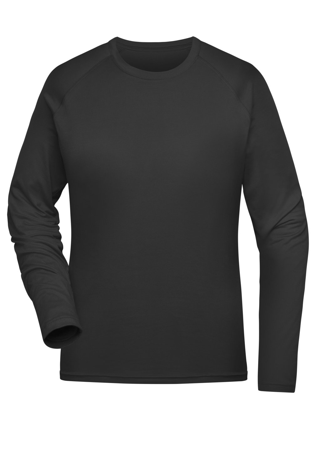 Daiber Ladies' Sports Shirt Long-Sleeved GRS in Black – Vorderansicht