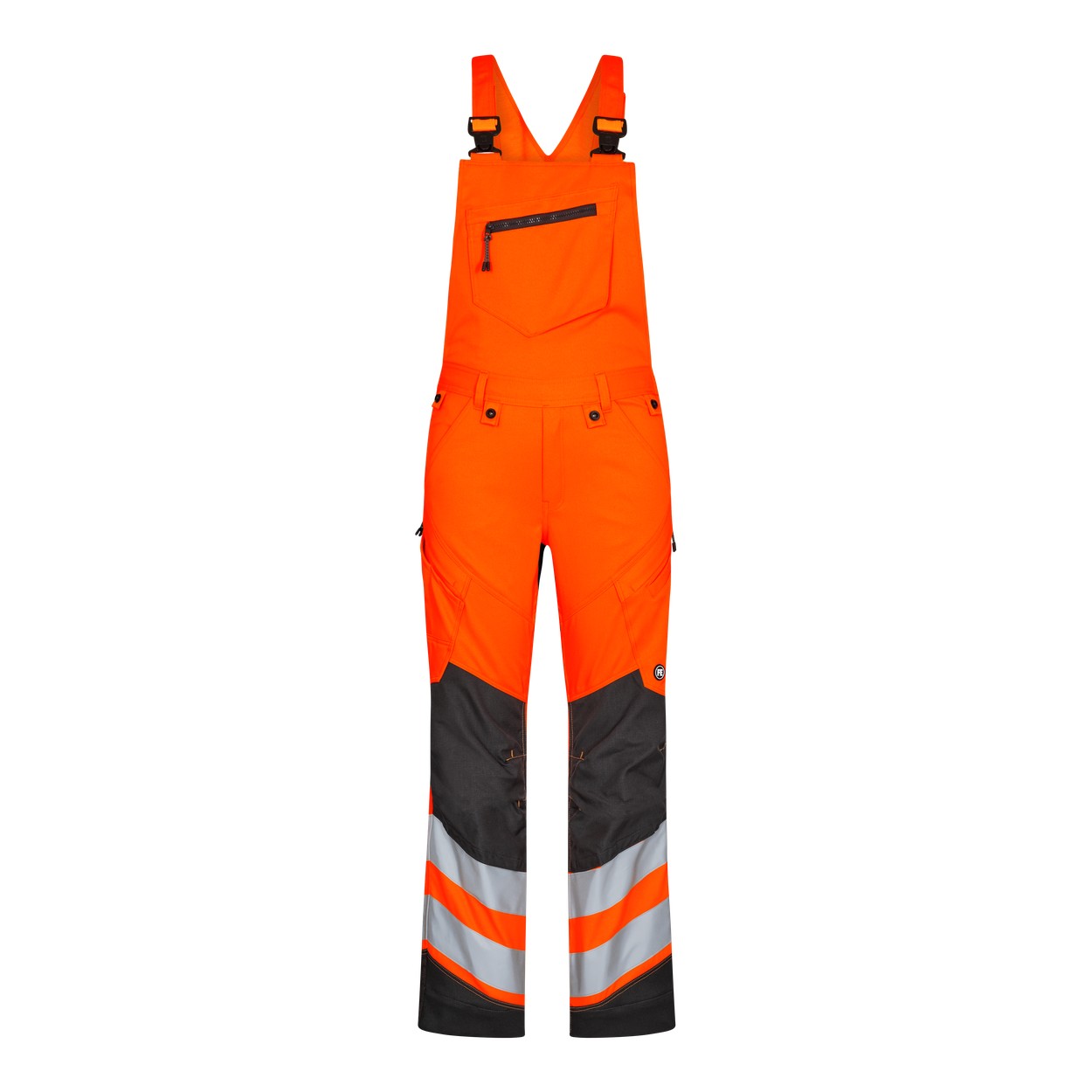 ENGEL Safety 3544-314 Latzhose mit 2-Wege-Stretch in Orange/Anthrazit Grau – Vorderansicht
