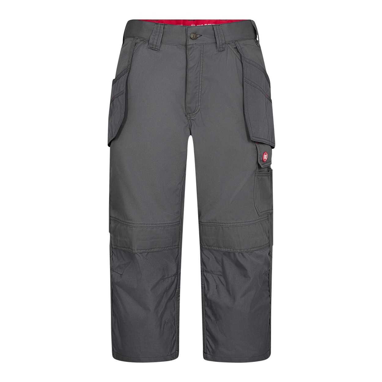 ENGEL Combat 6861-630 3/4 Hose mit Holstertaschen in Grau – Vorderansicht