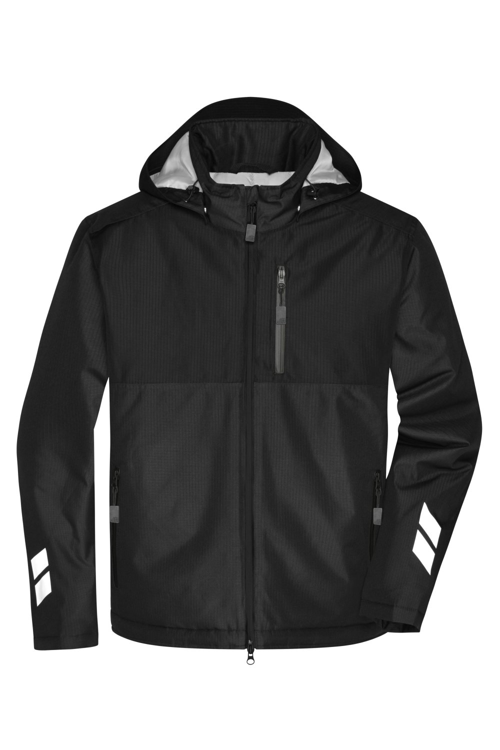 Daiber Padded Hardshell Workwear Jacket GRS in Black/Black – Vorderansicht