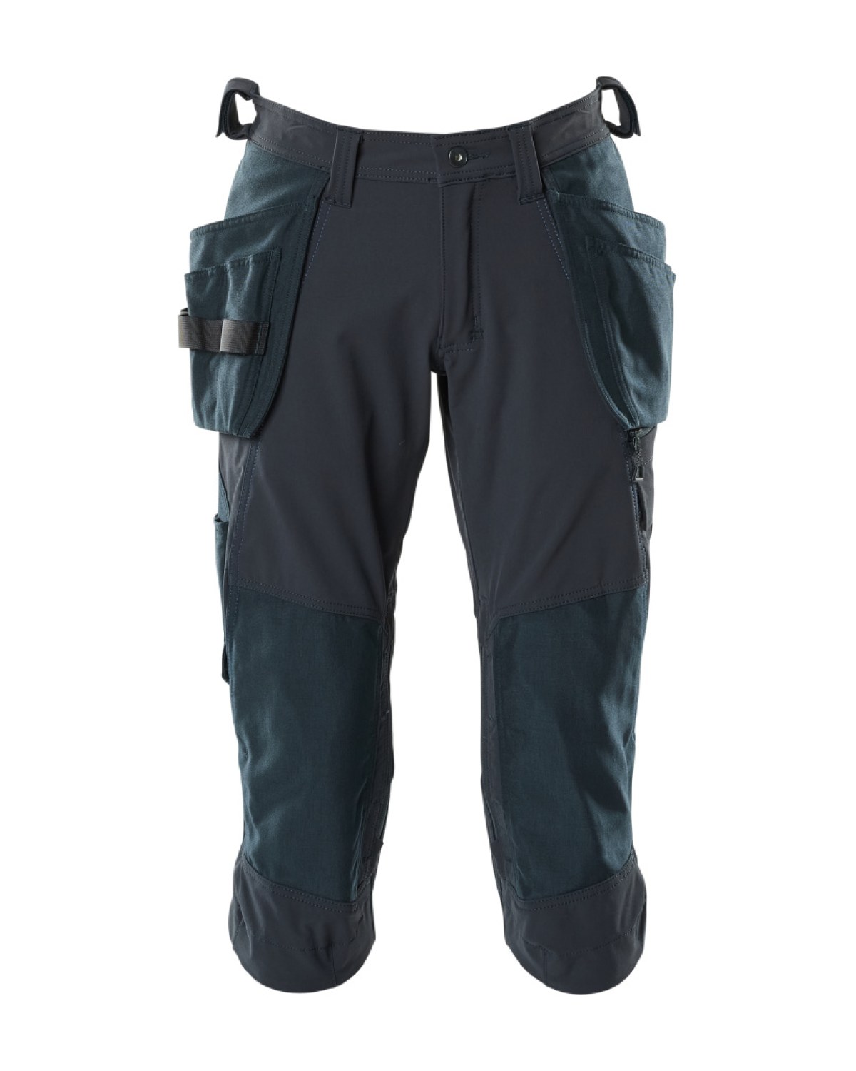 MASCOT Accelerate Dreiviertel-Hose mit Hängetaschen in Schwarzblau – Vorderansicht