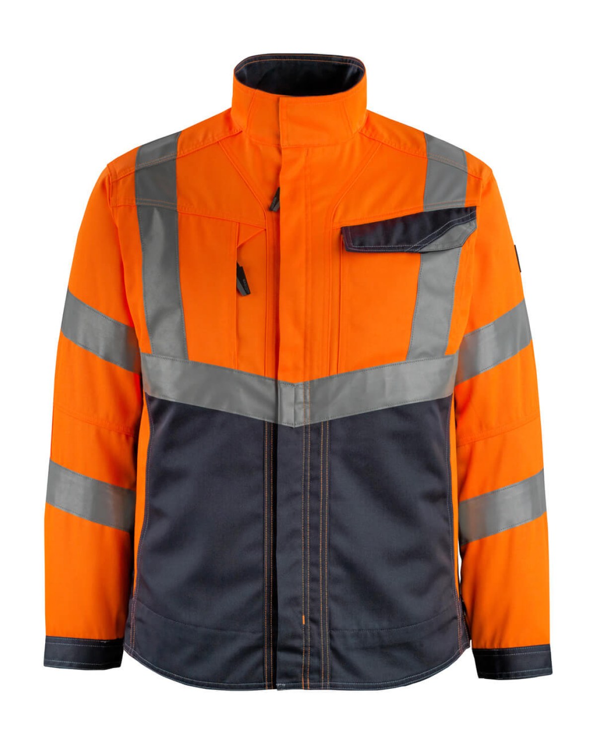 MASCOT Oxford Jacke in Hi-Vis Orange/Schwarzblau – Vorderansicht