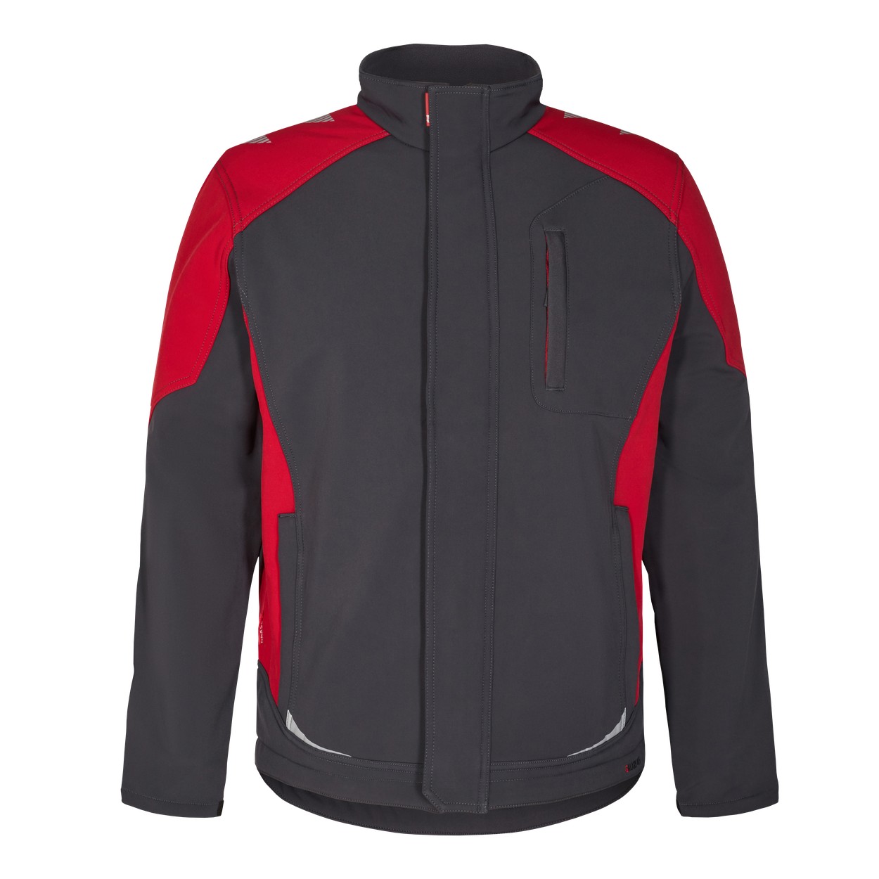 ENGEL Galaxy 8810-229 Softshelljacke in Anthrazit Grau/Tomato Red – Vorderansicht