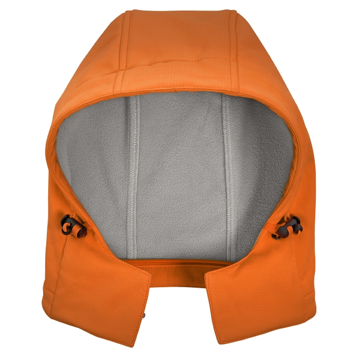 4PROTECT® Warnschutz Softshellkapuze in Leuchtorange – Vorderansicht