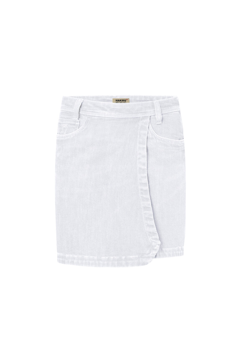HAKRO 732 Damen 5-Pocket-Jeansskort X-Stretch ECO in Weiß – Vorderansicht