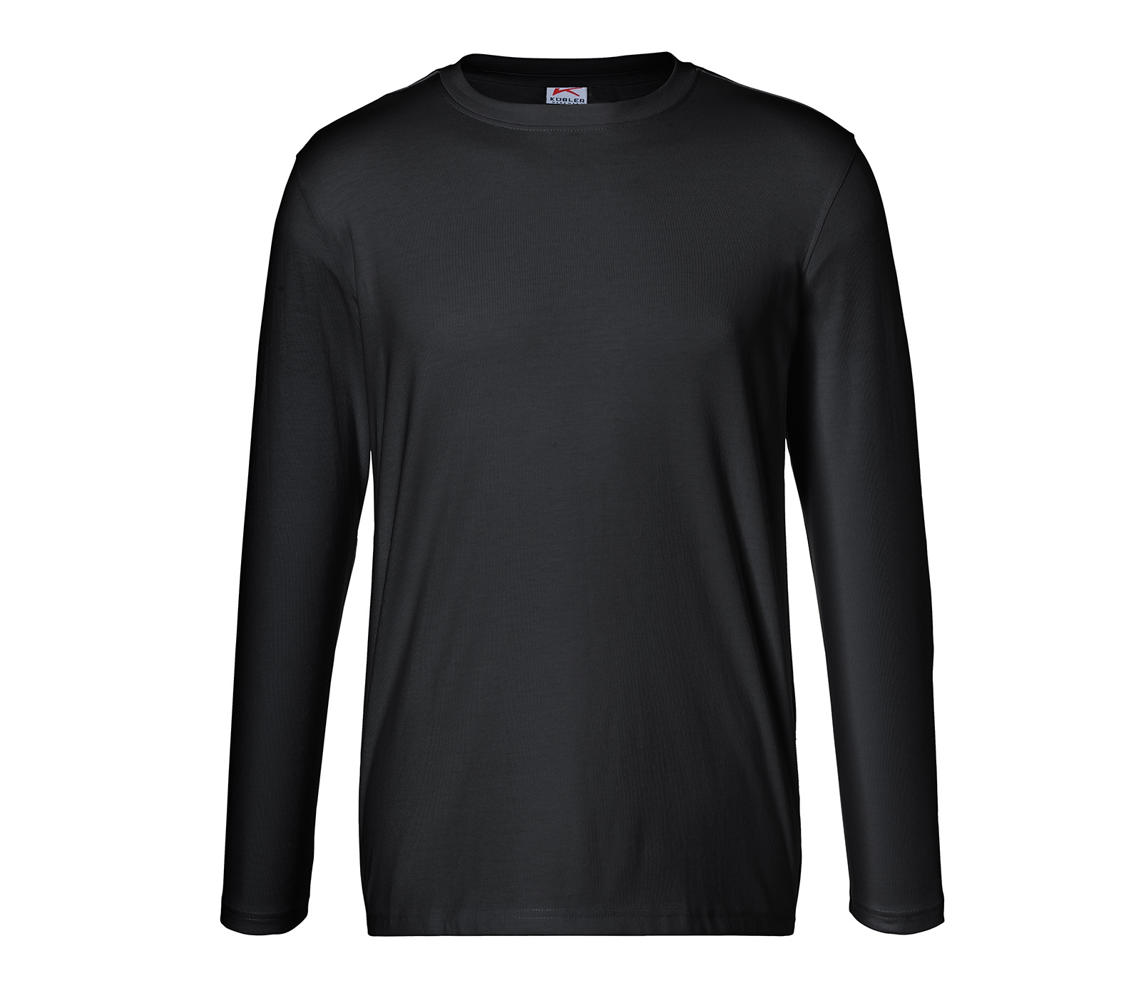 KÜBLER SHIRTS Longsleeve in Schwarz – Vorderansicht