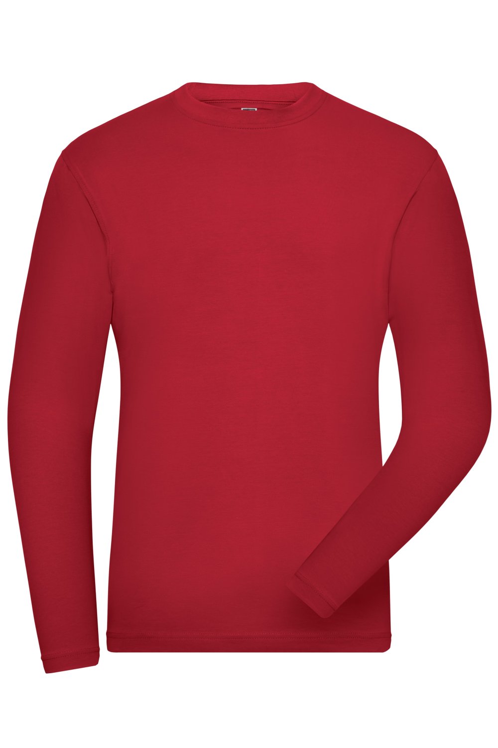 Daiber Men's ORGANIC Stretch-Longsleeve Work - SOLID - OCS Blended in Red – Vorderansicht