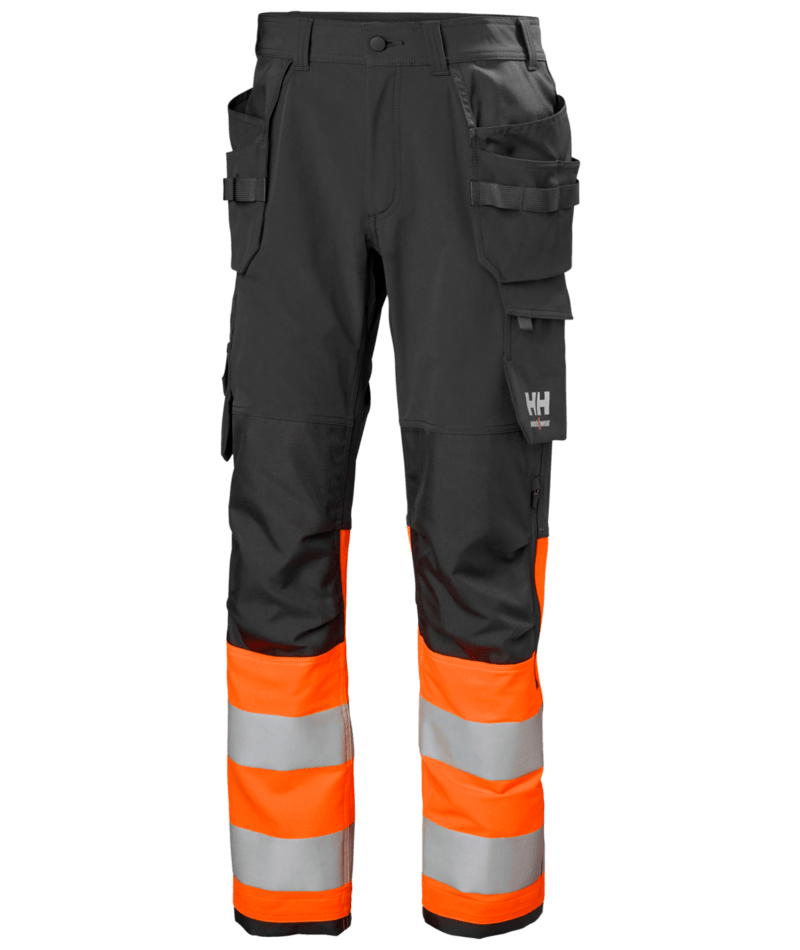 Helly Hansen Workwear ALNA 4X CONSTRUCTION PANT CL 1 in Orange/Anthrazit – Vorderansicht