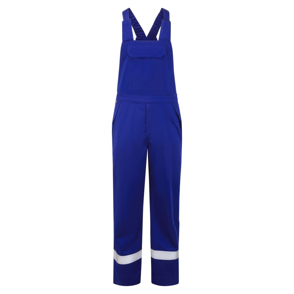Portwest Bizflame Work+ FR Bib and Brace in Royalblau – Vorderansicht