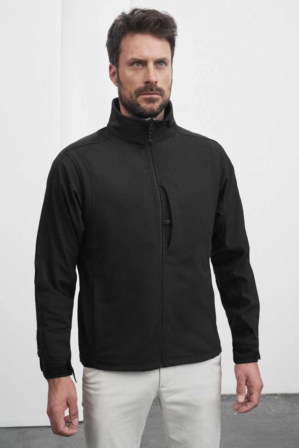 Daiber Men's Softshell Jacket in Aqua – Modellansicht
