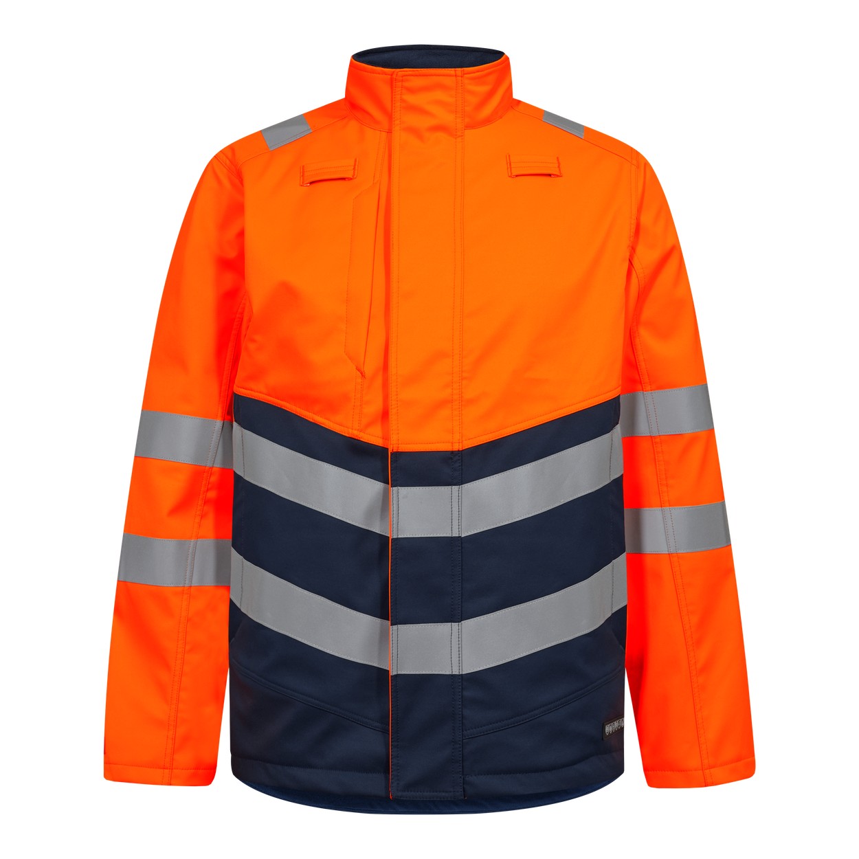 ENGEL Safety+ 1324-185 Softshelljacke in Orange/Blue Ink – Vorderansicht